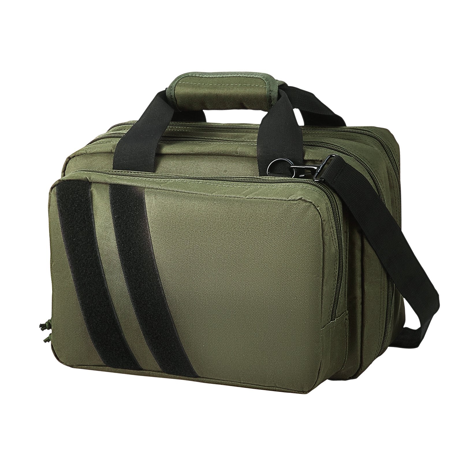 VEVOR Range Bag for 2 Pistols Tactical Gun Bag 2 Built-in Pistol Bags Green 