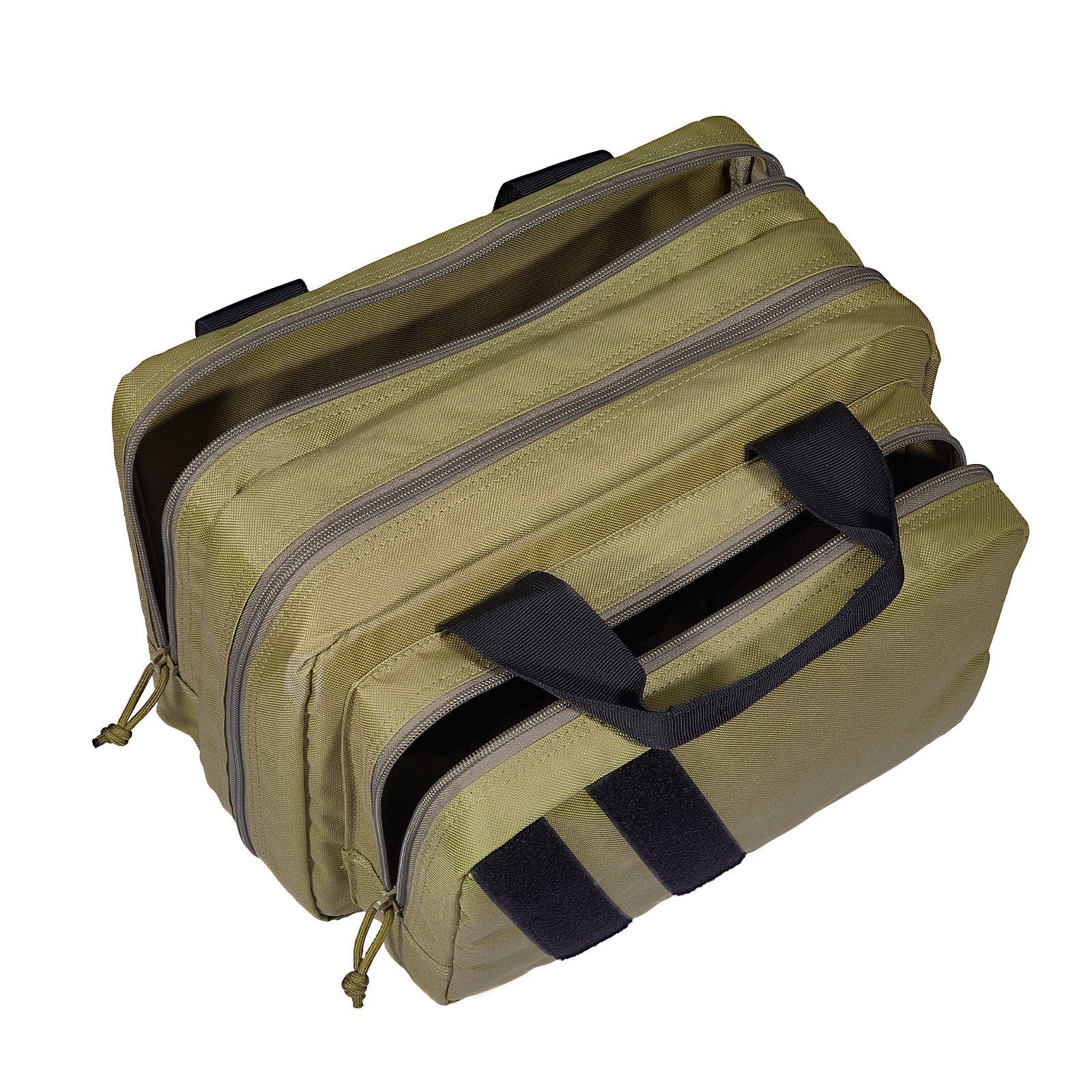 VEVOR Range Bag for 2 Pistols Tactical Gun Bag 2 Built-in Pistol Bags Brown 