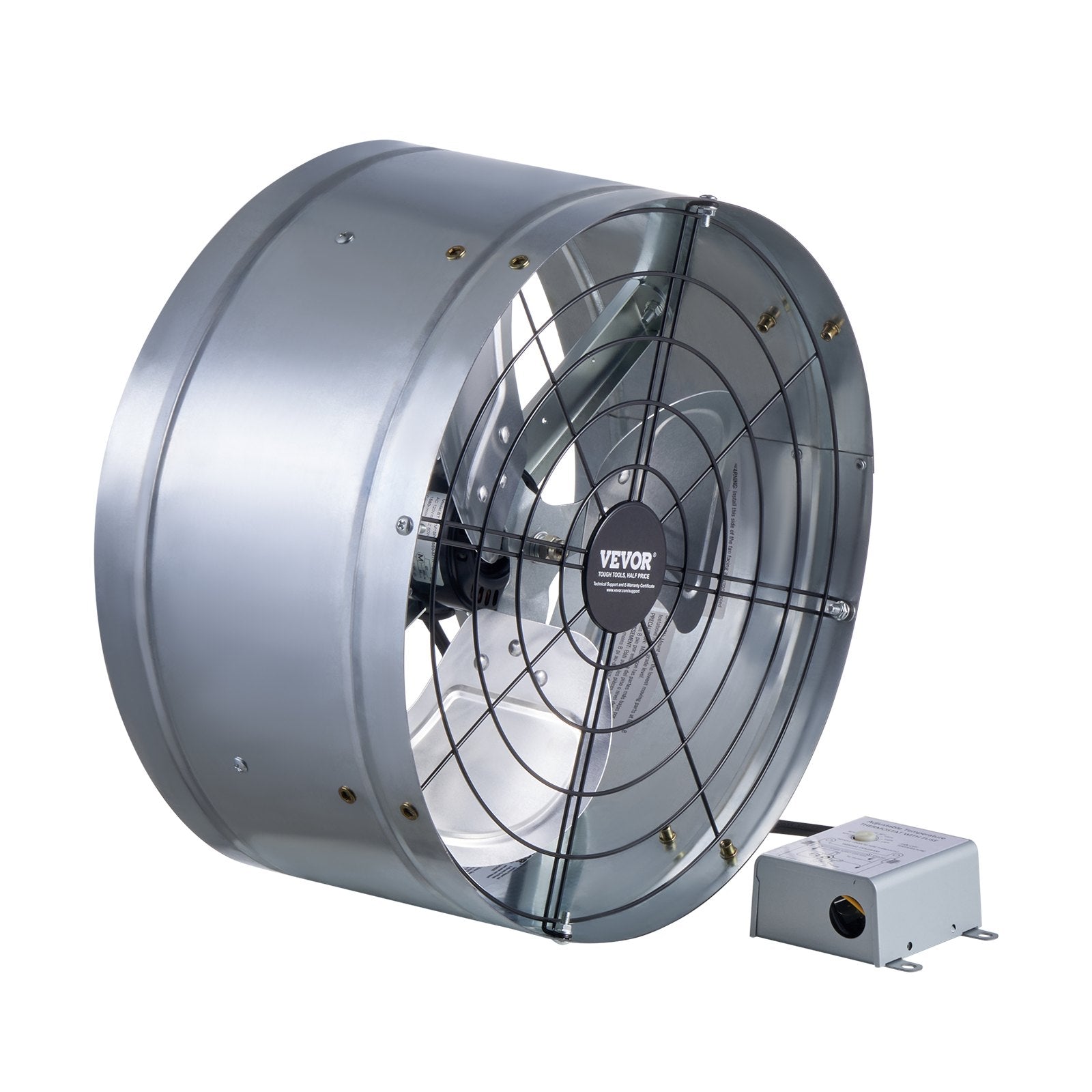 VEVOR 15" Gable Mount Fan 1300 CFM Attic Exhaust Fan with Adjustable Thermostat 