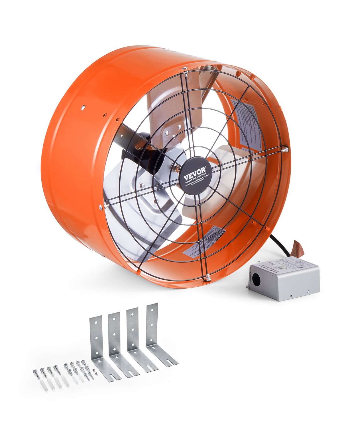 VEVOR 15" Gable Mount Fan 1650 CFM Attic Exhaust Fan with Adjustable Thermostat 