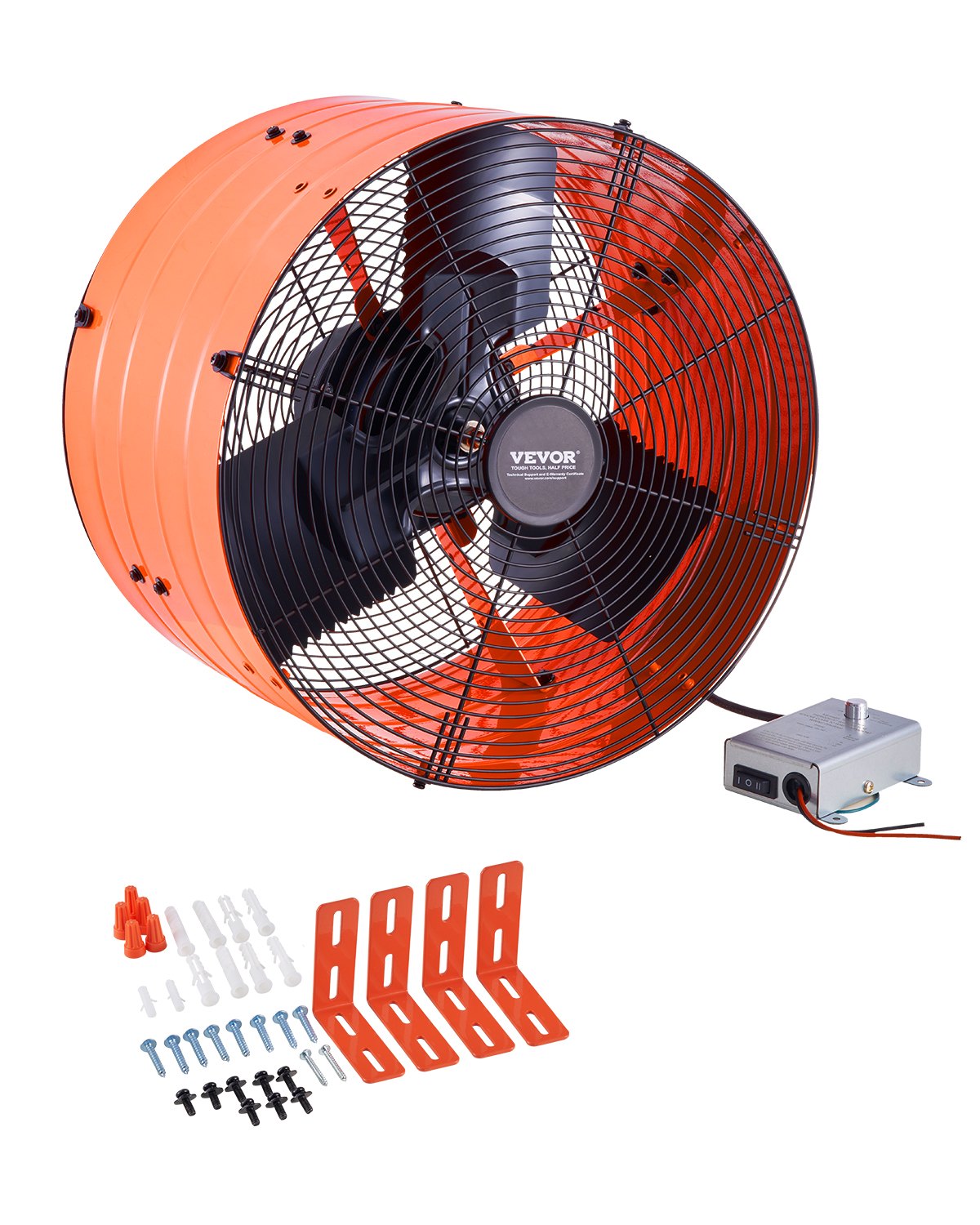 VEVOR 16" Gable Mount Fan 2940 CFM Attic Vent Fan with Adjustable Thermostat 