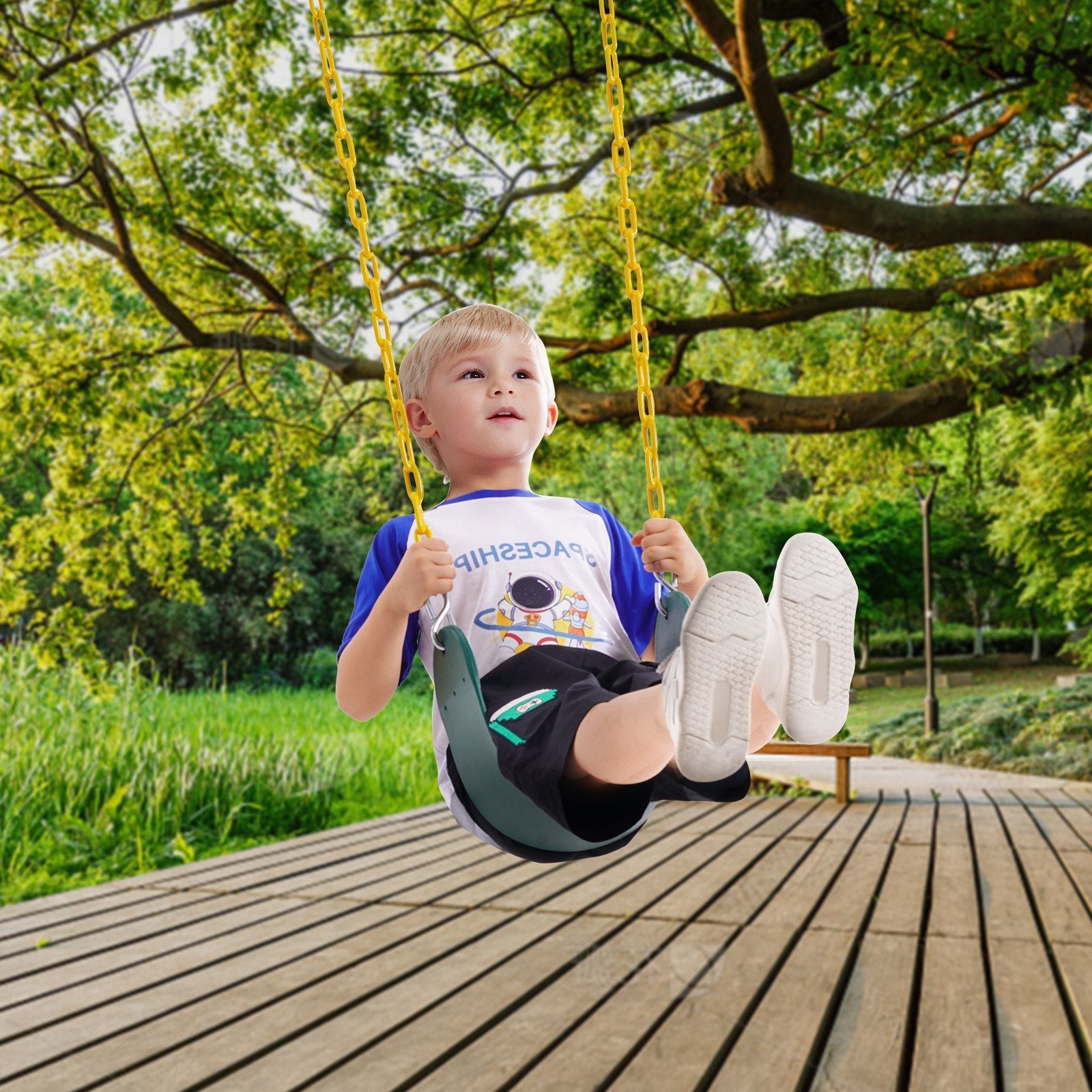 VEVOR 2-Pack Swing Seats Swings Replacement for Outdoor Swing Set 66 Inch Chain 
