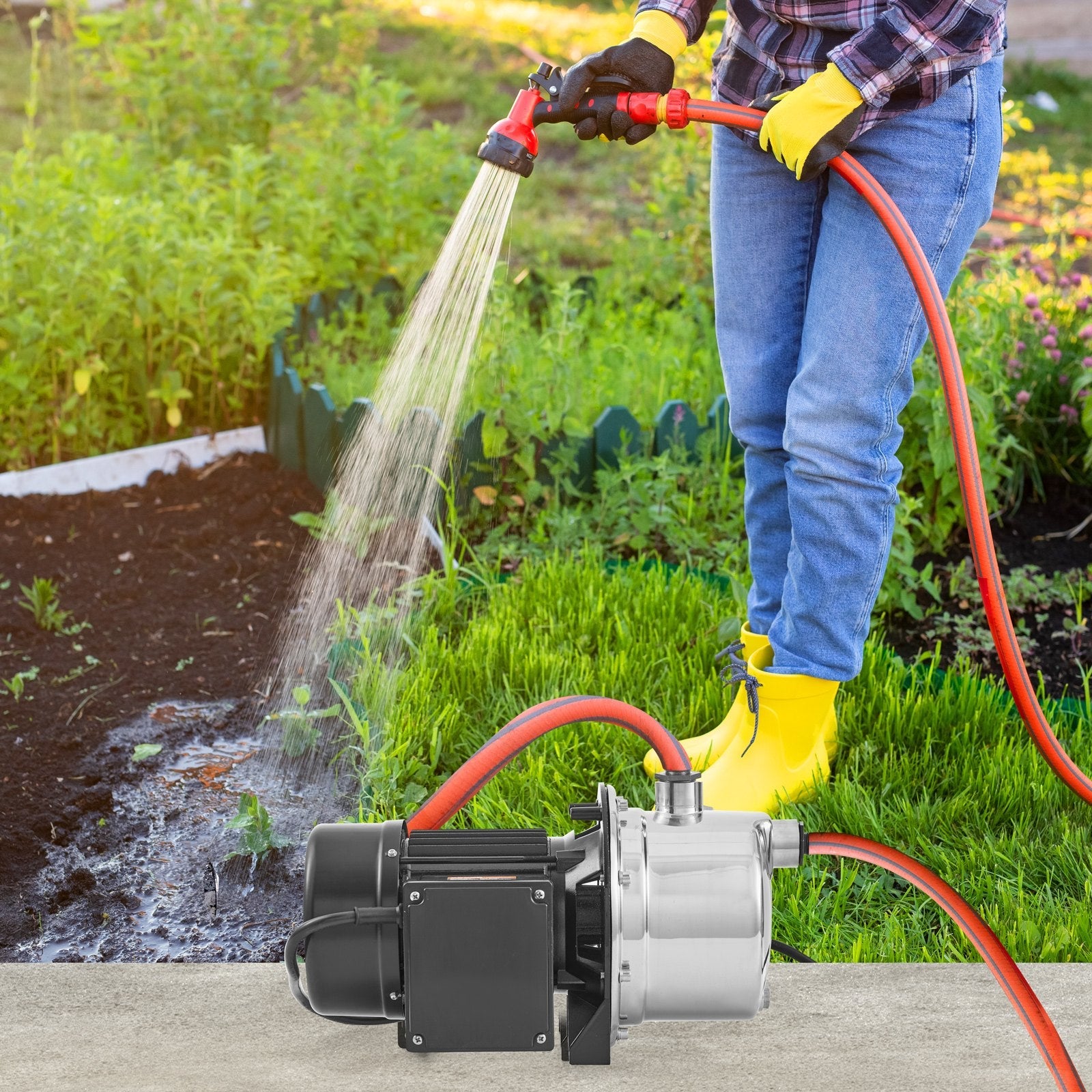 VEVOR 3/4HP SUS304 Stainless Steel Shallow Well Jet Pump, 115 Volt, 18.5 GPM 131 FT Maximum Head Irrigation Water Pump, for Agricultural Garden Irrigation System High-Rise Water Supply Shower Booster 