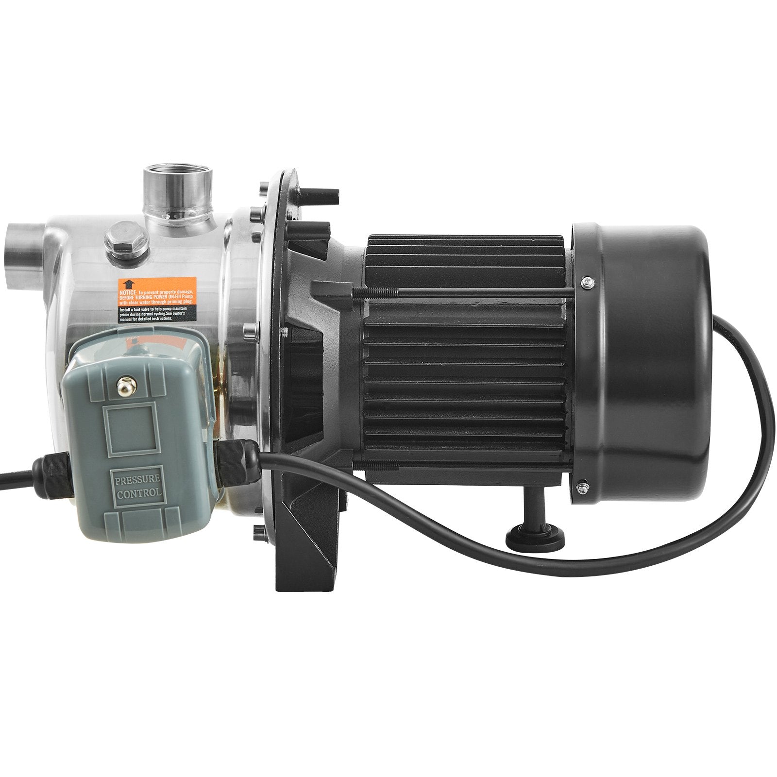 VEVOR 3/4HP SUS304 Stainless Steel Shallow Well Jet Pump, 115 Volt, 18.5 GPM 131 FT Maximum Head Irrigation Water Pump, for Agricultural Garden Irrigation System High-Rise Water Supply Shower Booster 