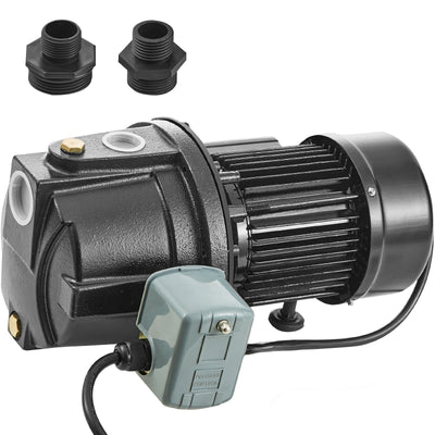 VEVOR 1HP Premium Cast Iron Shallow Well Jet Water Pump, 115 Volt, 17.6 GPM 164 FT Maximum Head Irrigation Water Pump, for Agricultural Garden Irrigation System High-Rise Water Supply Shower Booster 