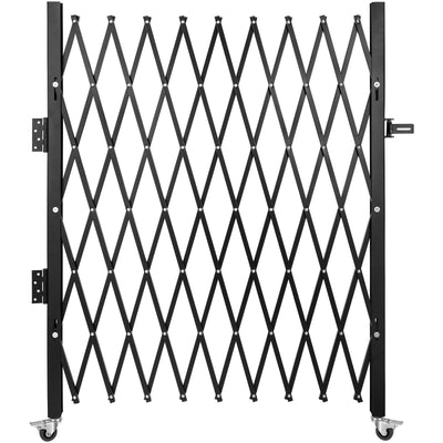 VEVOR Single Folding Security Gate, 75"W x 50"H Folding Door Gate, Steel Accordion Security Gate, Flexible Expanding Security Gate, 360° Rolling Barricade Gate, Scissor Gate or Door with Padlock 