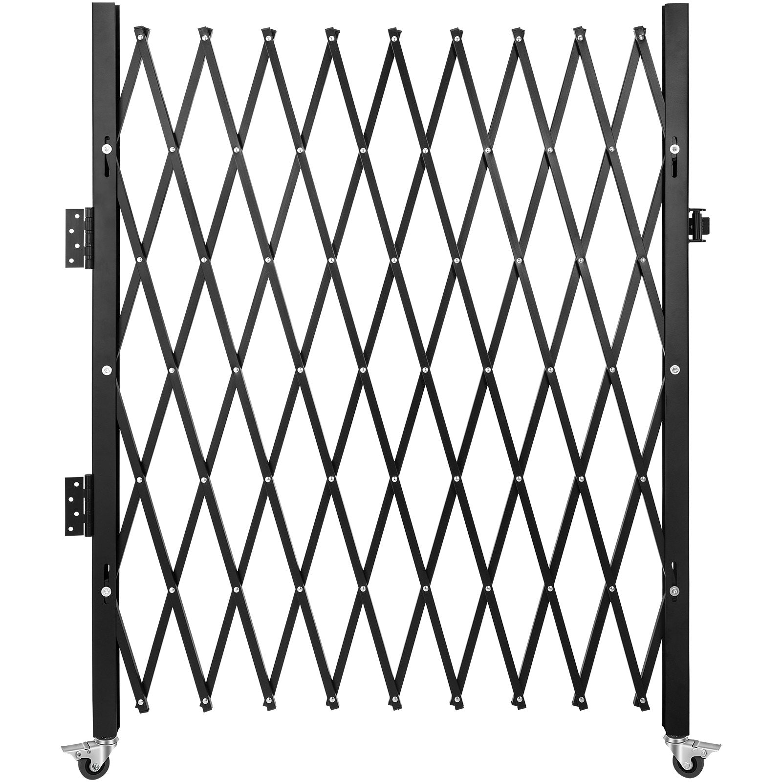 VEVOR Single Folding Security Gate, 75"W x 50"H Folding Door Gate, Steel Accordion Security Gate, Flexible Expanding Security Gate, 360° Rolling Barricade Gate, Scissor Gate or Door with Padlock 