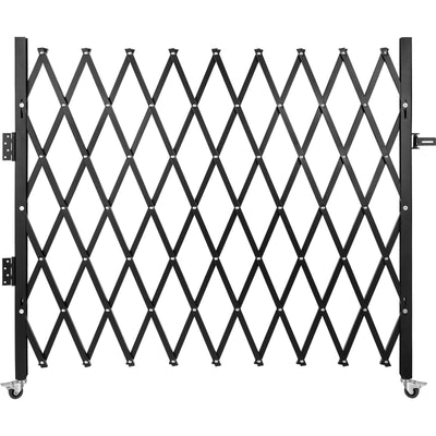 VEVOR Single Folding Security Gate, 7.1' H x 7.1' W?85 x 85 inch? Folding Door Gate, Steel Accordion Security Gate, Flexible Expanding Security Gate, 360° Rolling Barricade Gate, Scissor Gate/Door with Padlock 
