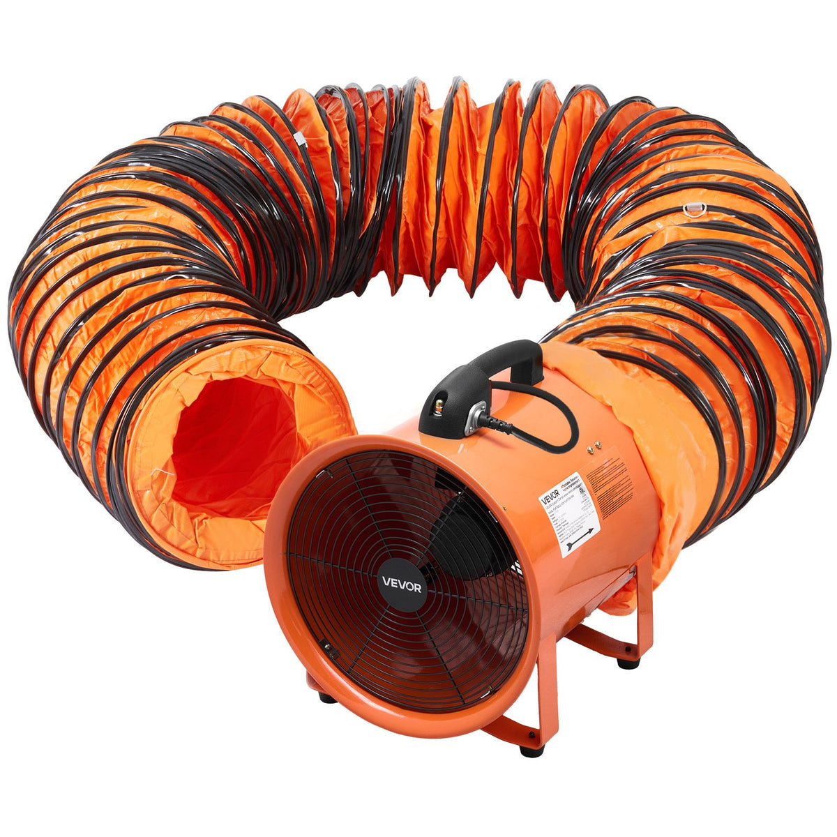 16-Inch Industrial Ventilation Fan with 33 ft Duct Hose, 1350W Portable Exhaust Blower, 5175 CFM