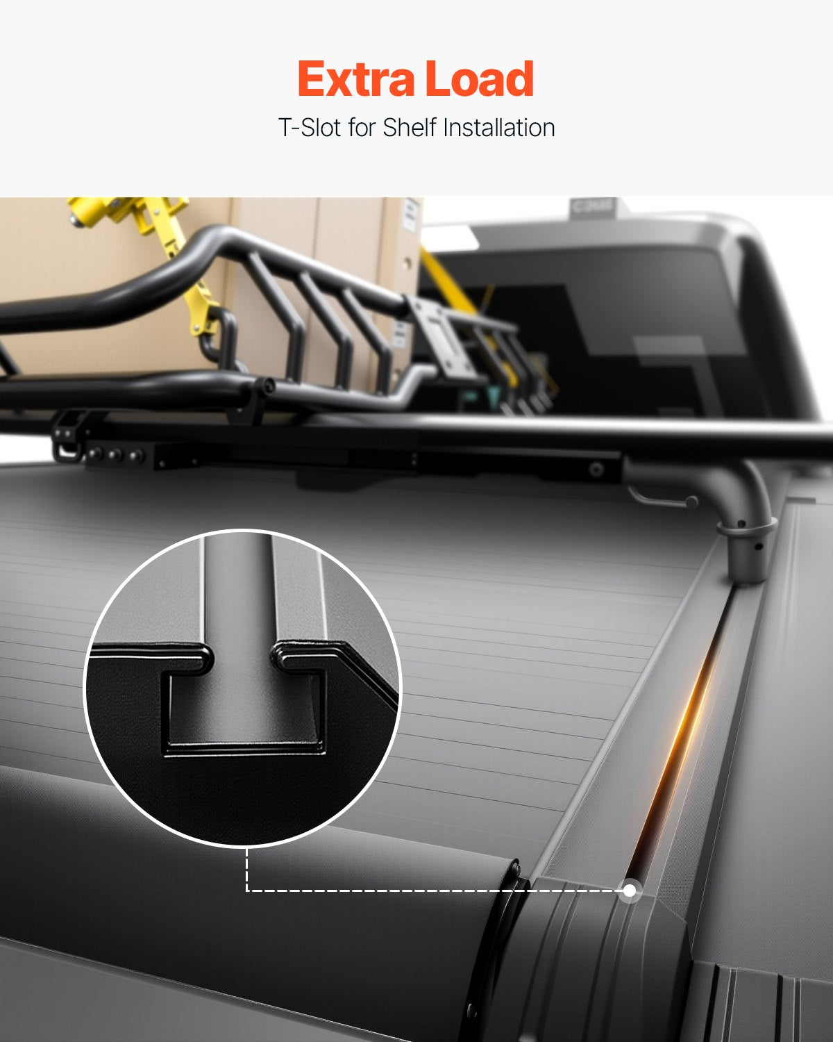 VEVOR 5.5 ft Retractable Tonneau Cover Hard Tonneau Cover for Toyota Tundra 