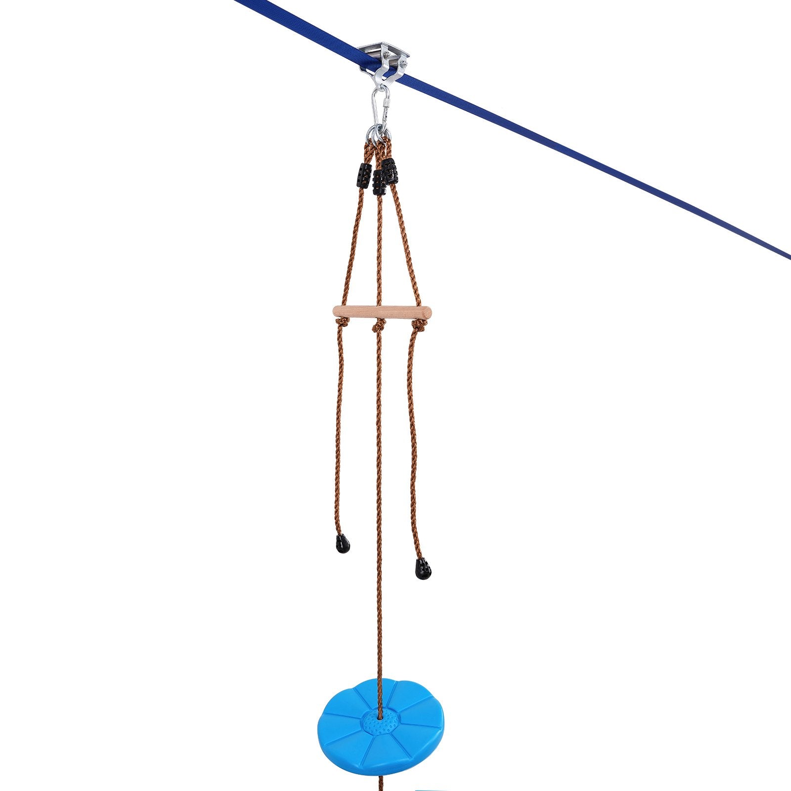 VEVOR Zipline Kit for Kids and Adult, 52 ft Zip Line Kits Up to 500 lb, Backyard Outdoor Quick Setup Zipline, Playground Entertainment with Zipline, Nylon Safety Harness, Seat, and Handlebar 