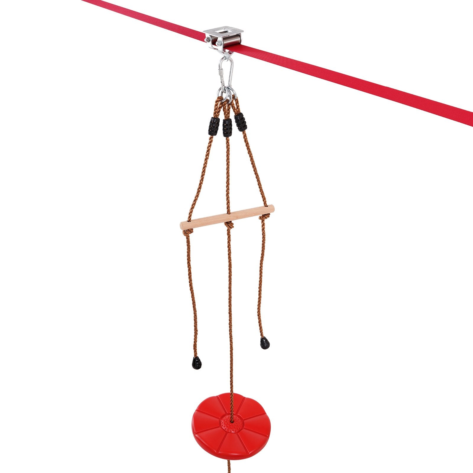 VEVOR Zipline Kit for Kids and Adult, 65 ft Zip Line Kits Up to 500 lb, Backyard Outdoor Quick Setup Zipline, Playground Entertainment with Zipline, Nylon Safety Harness, Seat, and Handlebar 