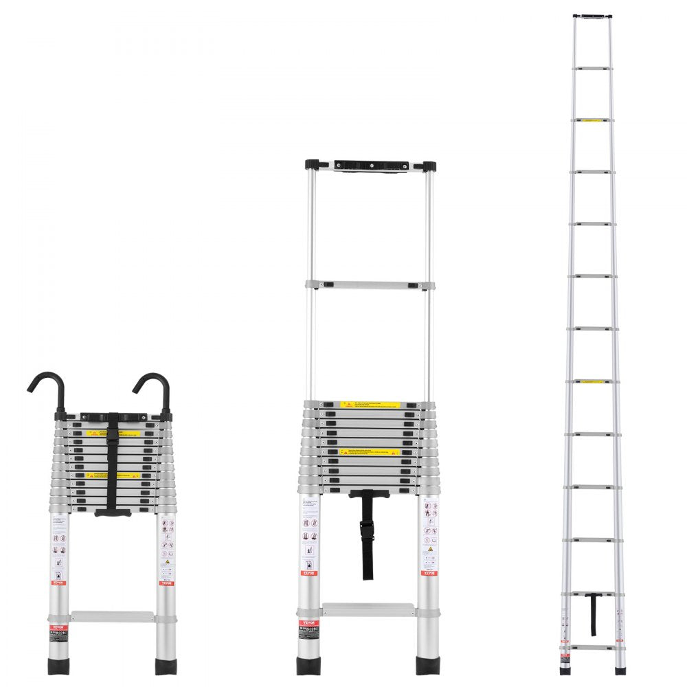 VEVOR Telescoping Extension Ladder 16.5FT Multi-button Retraction 419 LBS 