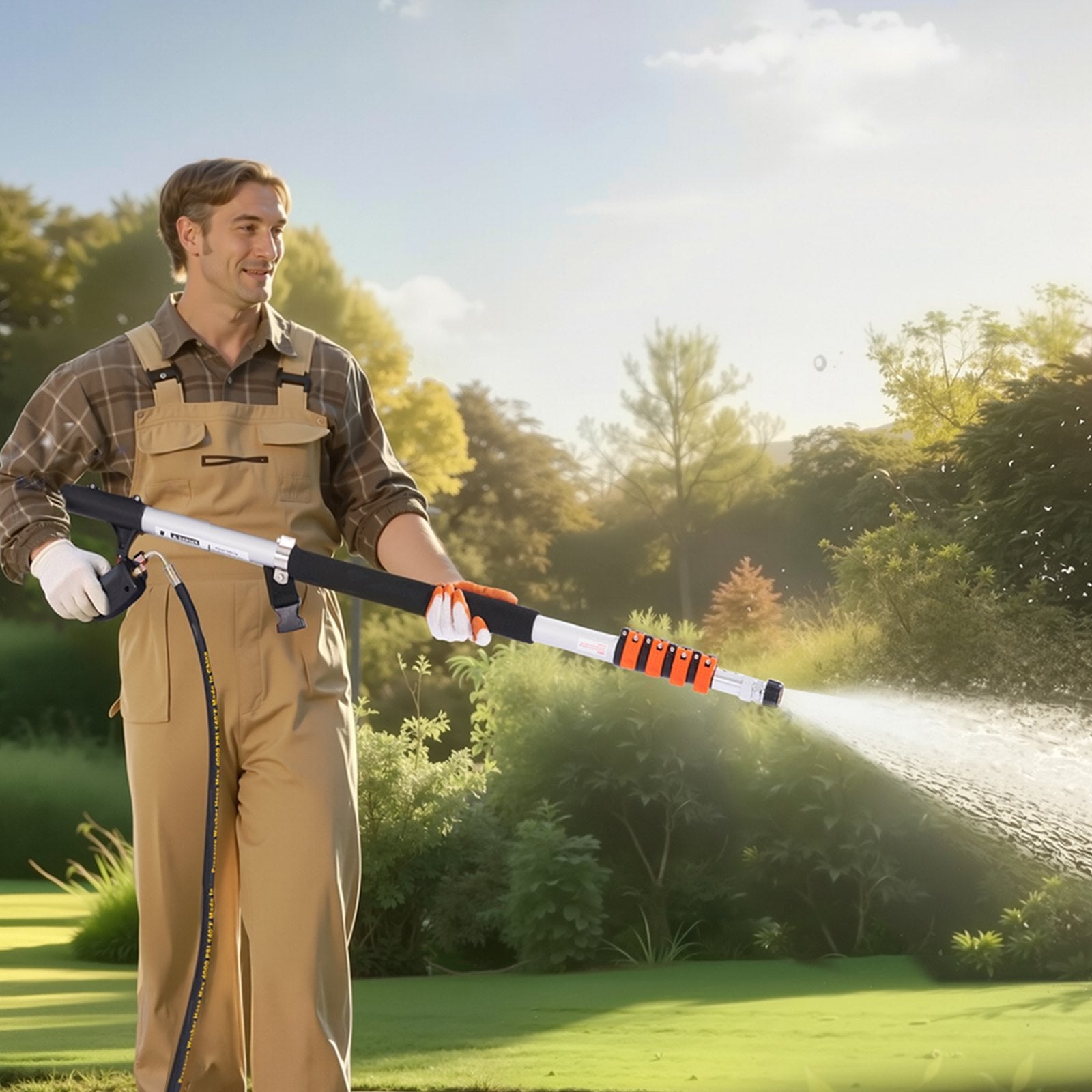 VEVOR Pressure Washer Telescoping Wand 18 ft Brush Head Telescopic Spray Wand 