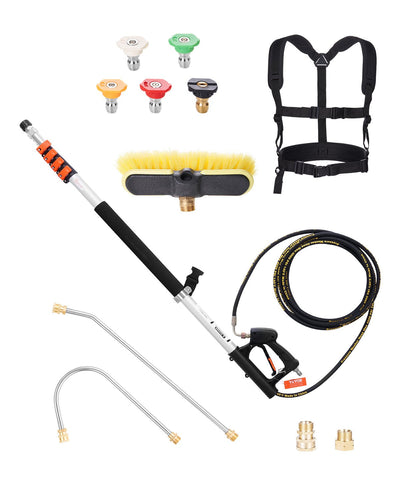 VEVOR Pressure Washer Telescoping Wand 18 ft Brush Head Telescopic Spray Wand 