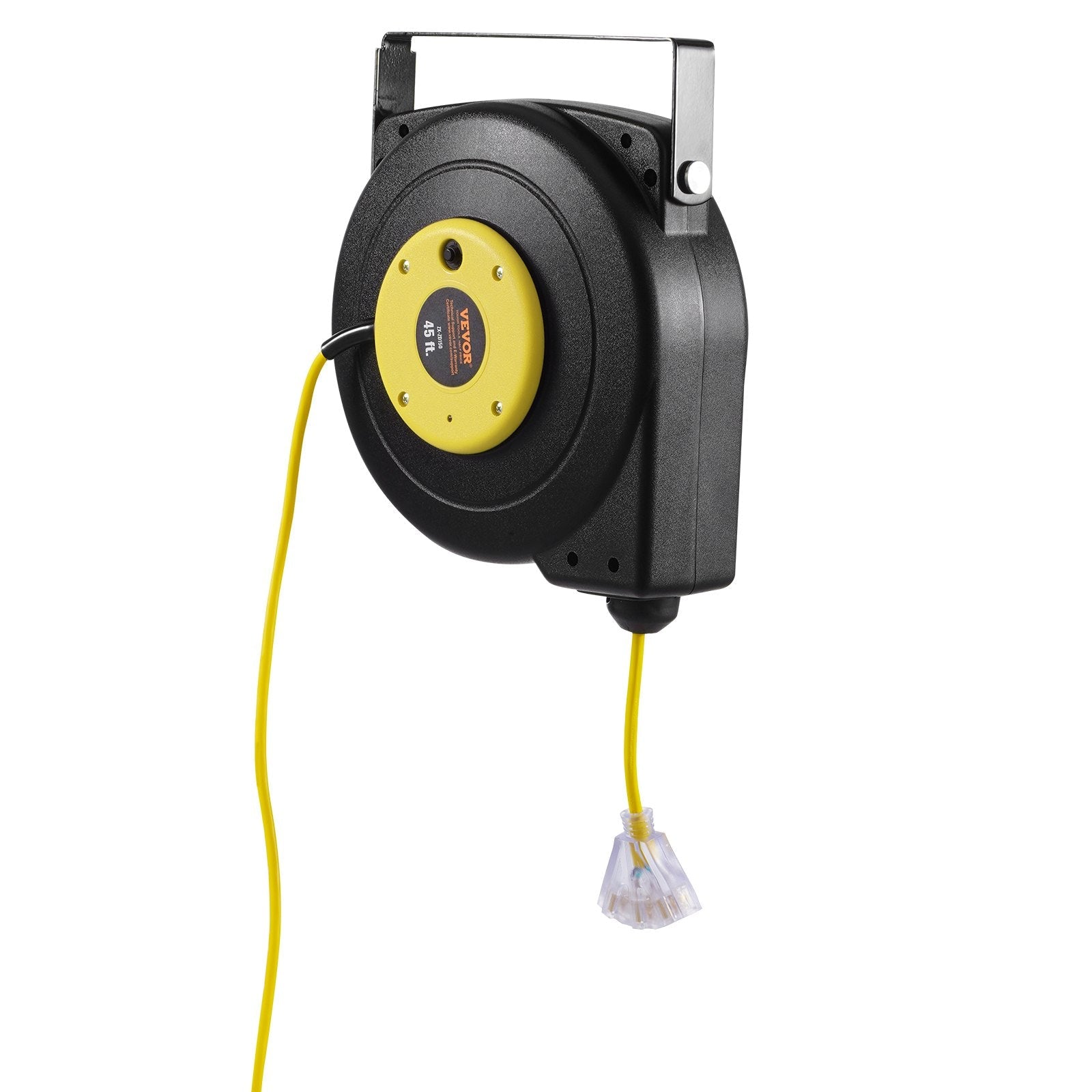 VEVOR Retractable Extension Cord Reel Power Cord Reel 45FT 12AWG/3C SJTOW 