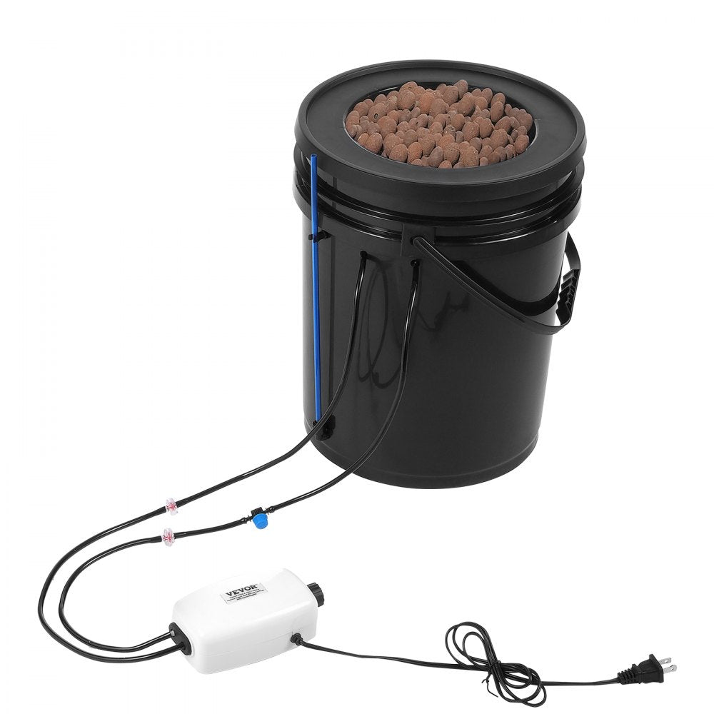 VEVOR DWC Hydroponics Grow System Deep Water Culture with Top Drip 1 Bucket 5Gal 