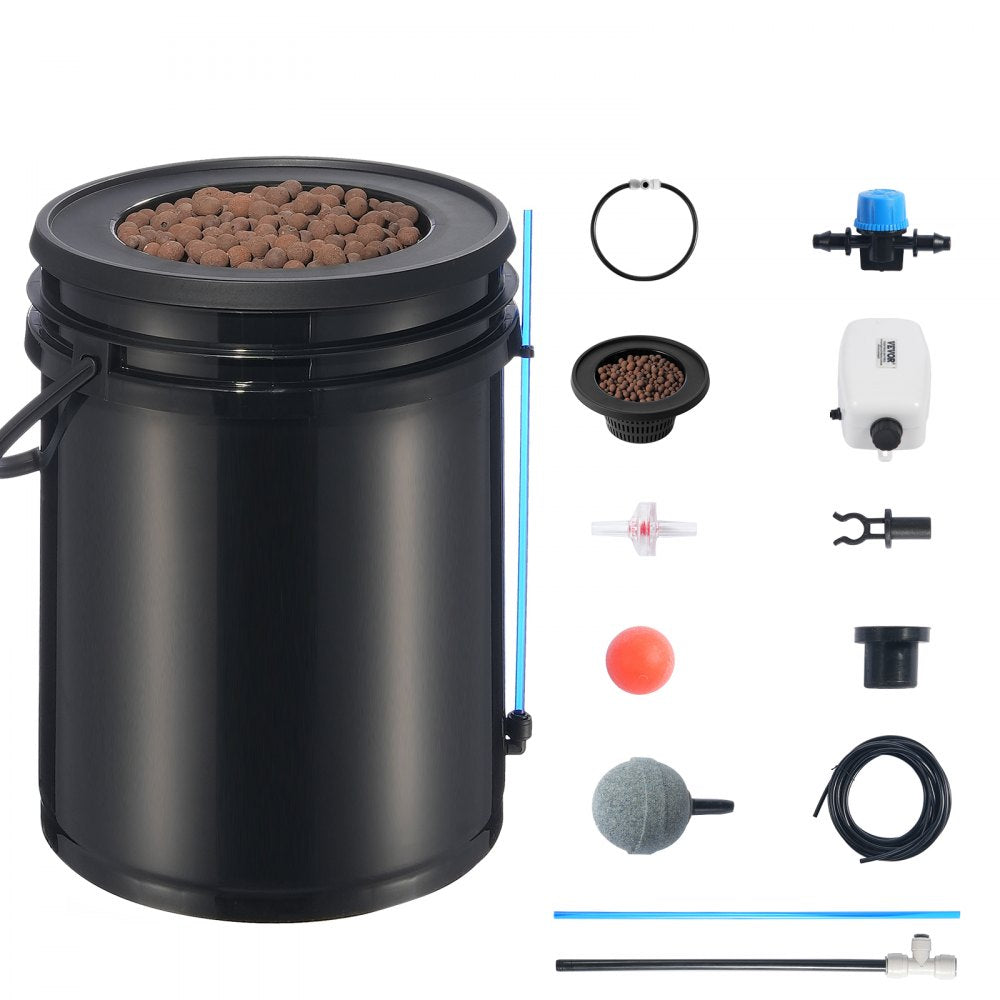 VEVOR DWC Hydroponics Grow System Deep Water Culture with Top Drip 1 Bucket 5Gal 