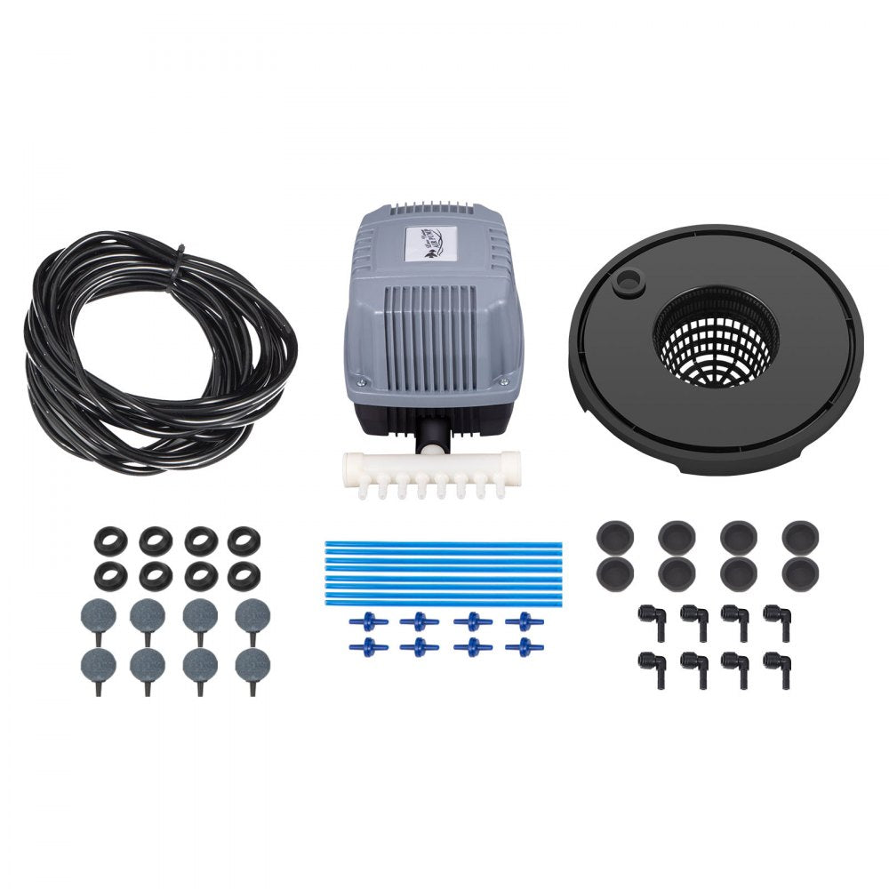 VEVOR DWC Hydroponic System, 5 Gallon 8 Buckets, Deep Water Culture Growing Bucket, Hydroponics Grow Kit with Pump, Air Stone and Water Level Device, for Indoor/Outdoor Leafy Vegetables 
