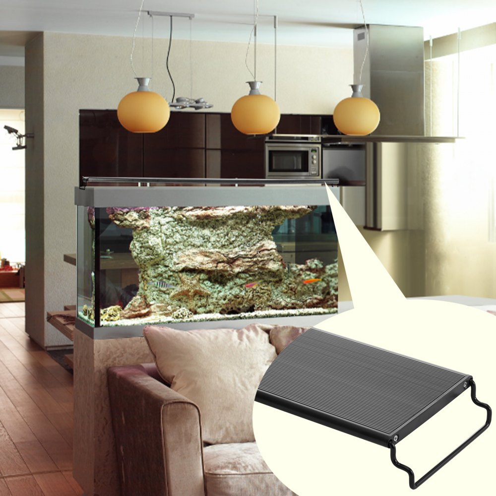 VEVOR Aquarium Light with LCD Monitor, 14W Full Spectrum Fish Tank Light with 24/7 Natural Mode, Adjustable Brightness & Timer - Aluminum Alloy Shell Extendable Brackets for 12"-18" Freshwater Tank 