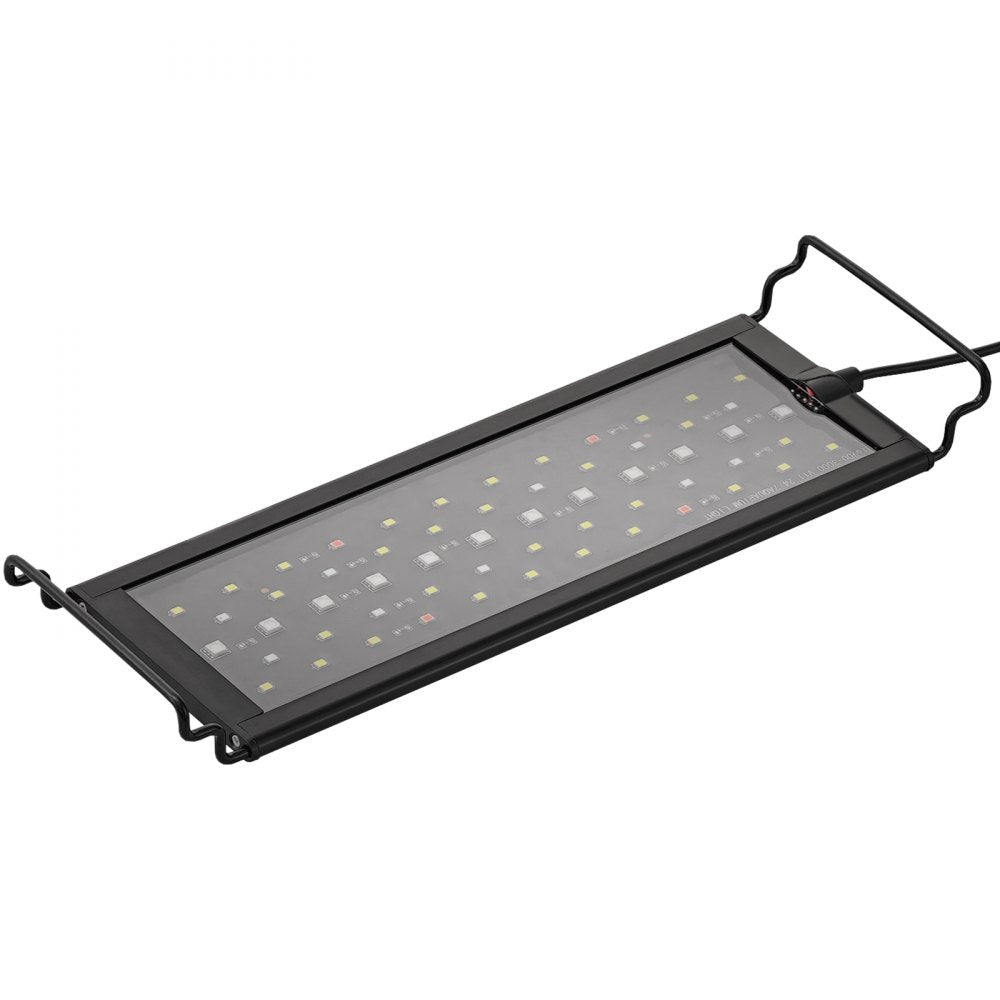 VEVOR Aquarium Light with LCD Monitor, 14W Full Spectrum Fish Tank Light with 24/7 Natural Mode, Adjustable Brightness & Timer - Aluminum Alloy Shell Extendable Brackets for 12"-18" Freshwater Tank 