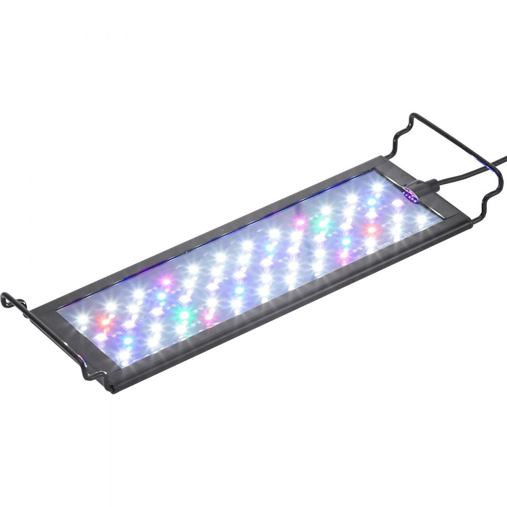 VEVOR Aquarium Light with LCD Monitor, 14W Full Spectrum Fish Tank Light with 24/7 Natural Mode, Adjustable Brightness & Timer - Aluminum Alloy Shell Extendable Brackets for 12"-18" Freshwater Tank 