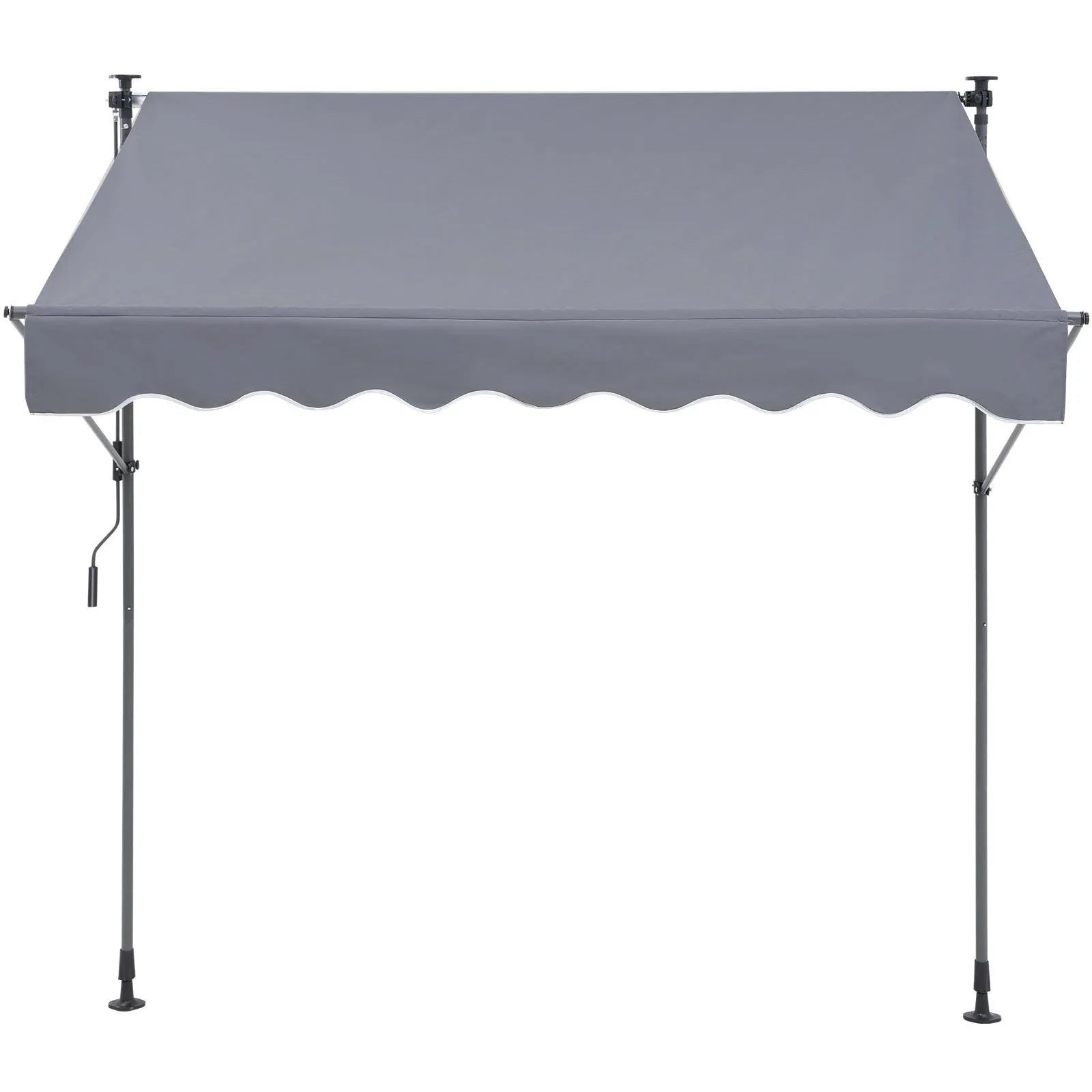 VEVOR Manual Retractable Awning, 78" Outdoor Retractable Patio Awning Sunshade Shelter, Adjustable Patio Door Window Awning Canopy with 39" Sun Shade Curtain for Backyard, Garden, Balcony