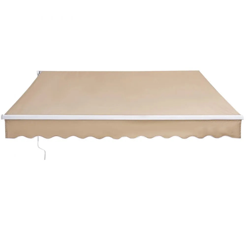 VEVOR Manual Retractable Awning, 12 x 10 ft Outdoor Patio Awning Retractable Sun Shade, Water-Resistant Polyester Patio Door Window Awning Sunshade Shelter with Crank Handle for Backyard, Balcony