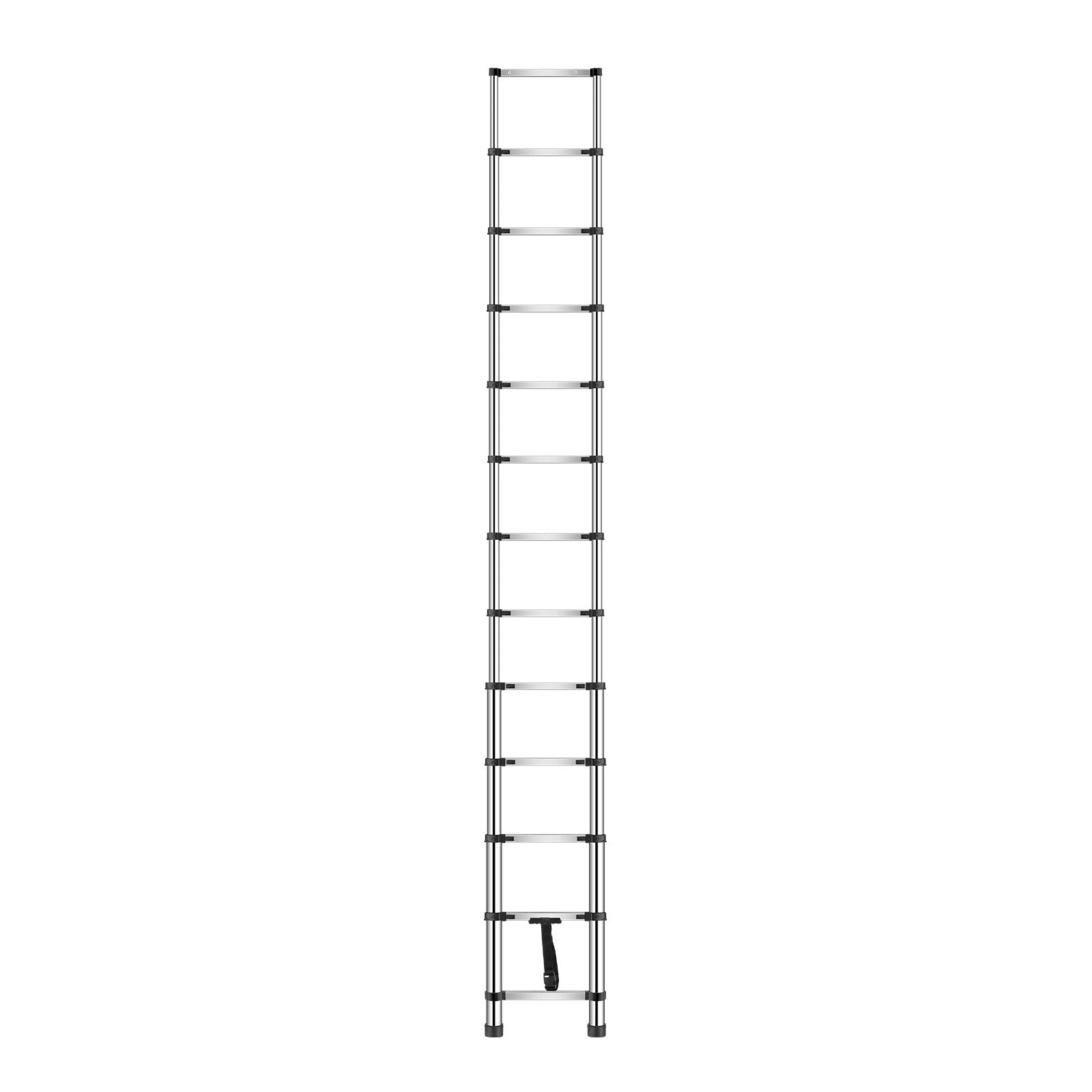 VEVOR Telescoping Ladder Stainless Steel Extension Step 12.5ft Portable Ladders 