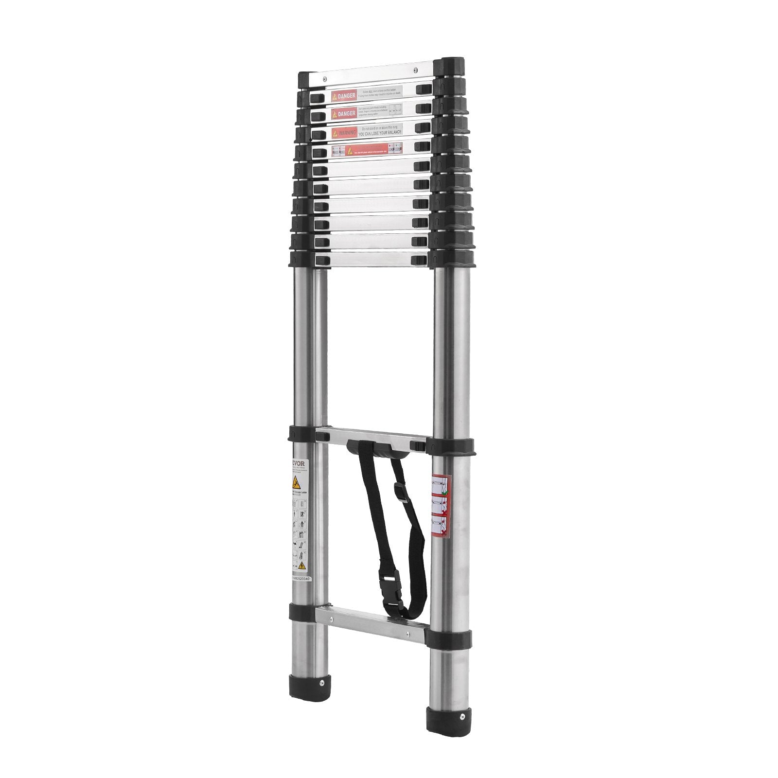 VEVOR Telescoping Ladder Stainless Steel Extension Step 12.5ft Portable Ladders 