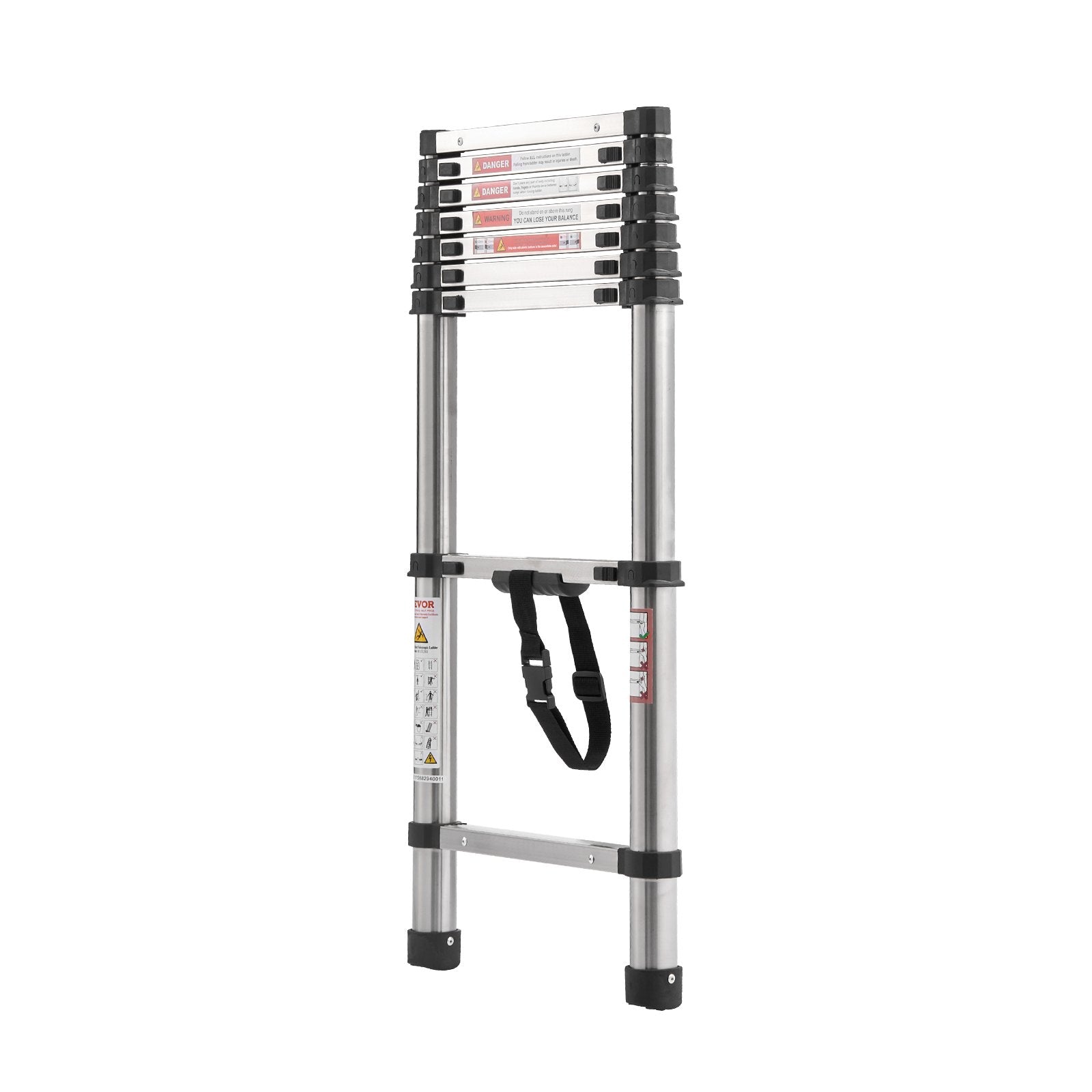 VEVOR Telescoping Ladder Stainless Steel Extension Step 8.5ft Portable Ladders 