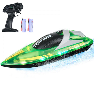 VEVOR RC Boat 2.4 GHz Remote Control Racing Boat 12 km/h Kids Adults Gift Green 