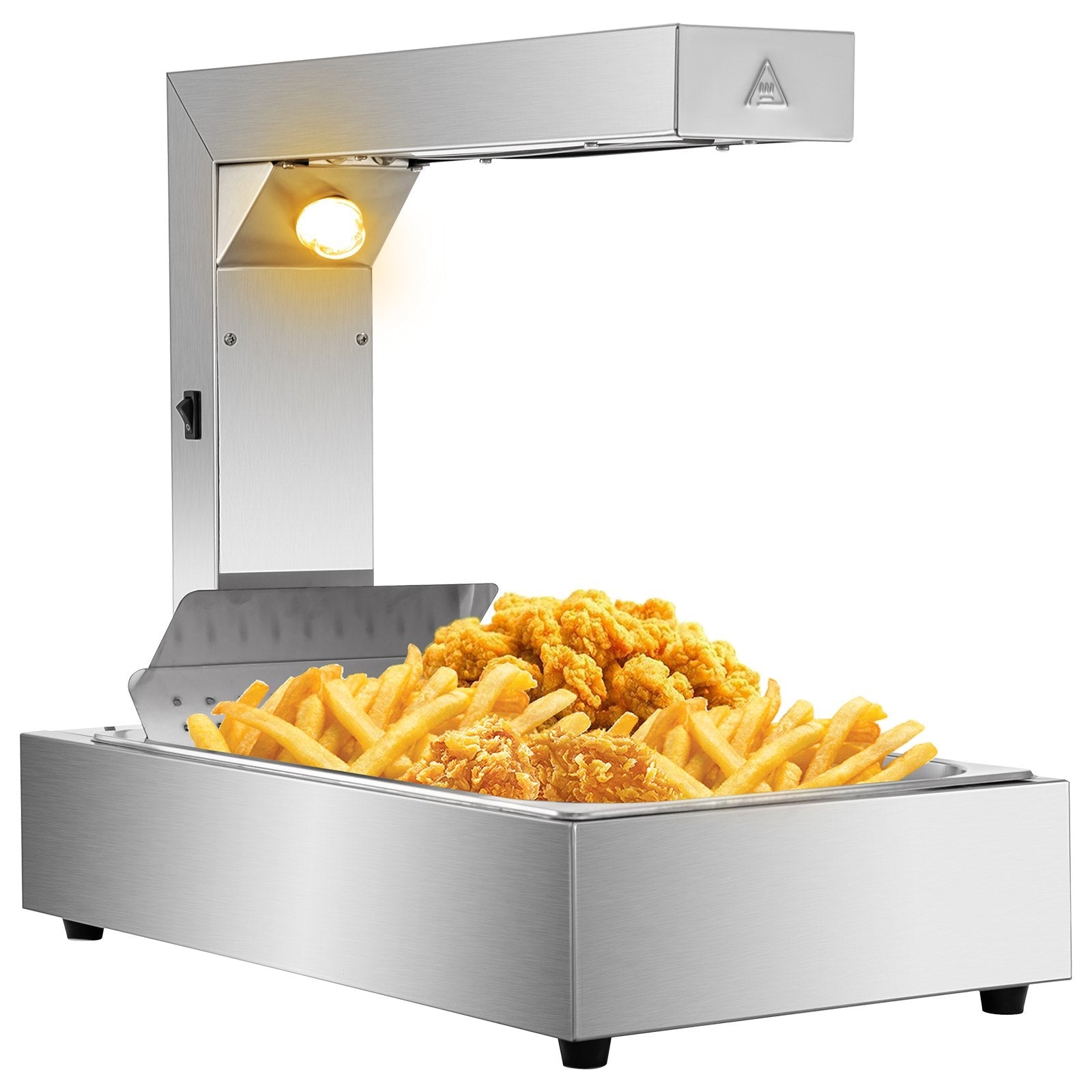 VEVOR Fry Warmer French, Fry Heat Lamp w/ Drain Board & Pan Food Lamp Warmer SUS 