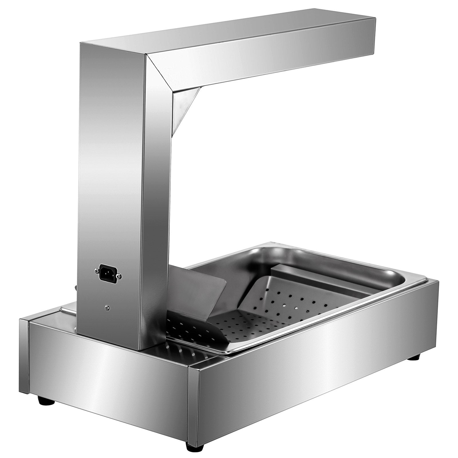 VEVOR Fry Warmer French, Fry Heat Lamp w/ Drain Board & Pan Food Lamp Warmer SUS 