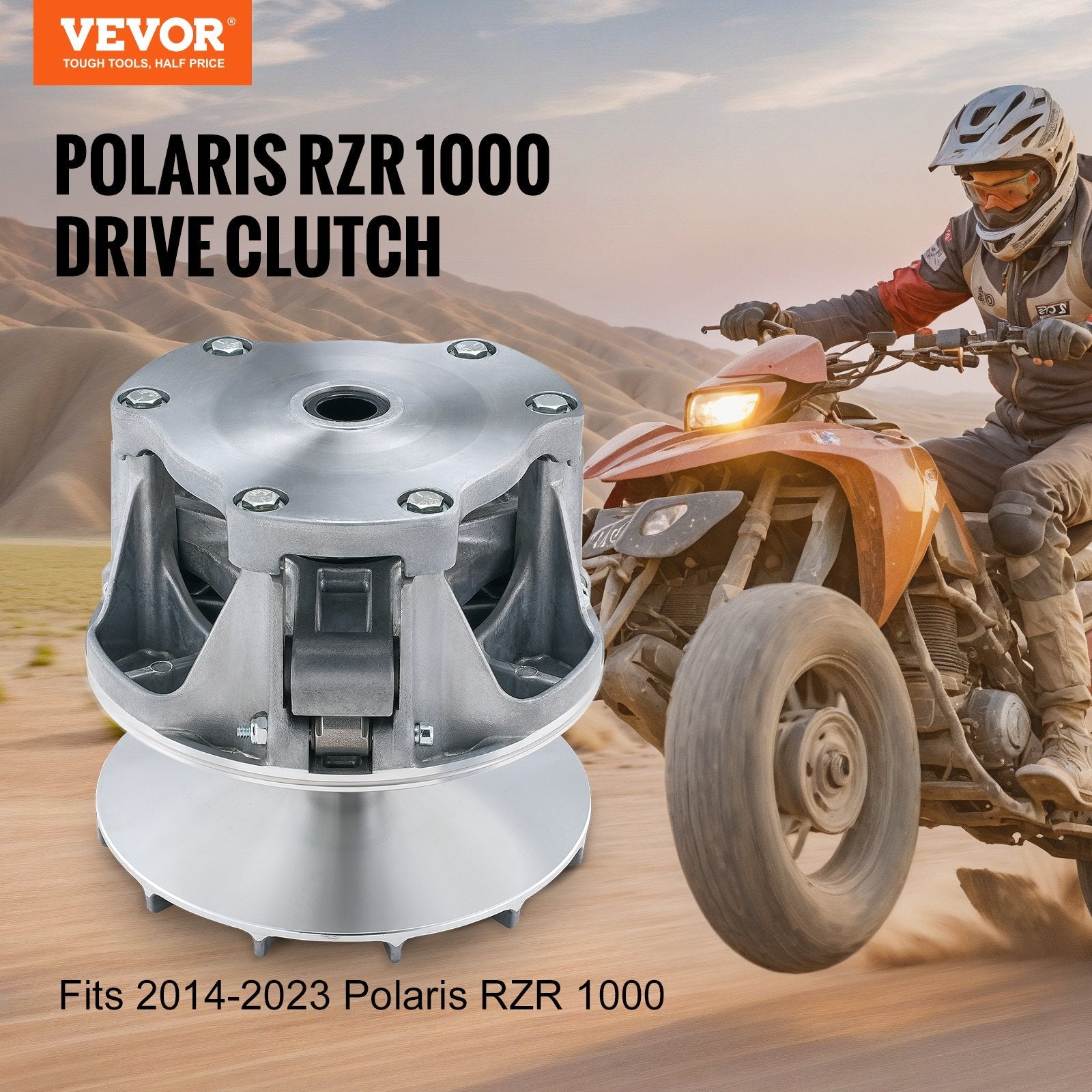 VEVOR Primary Drive Clutch Fits for Polaris RZR 1000 2014-2023, Drive Clutch Assembly 1.24" Bore with Weights and Spring, Replace# 1323068 