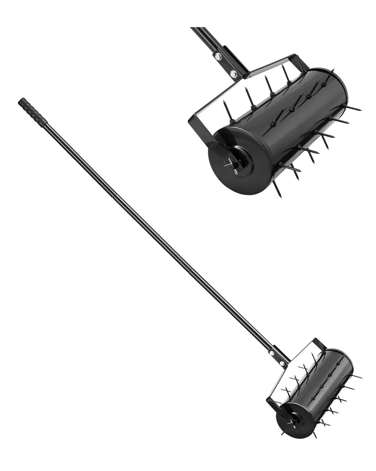 VEVOR Rolling Lawn Aerator 18" Heavy-Duty Manual Rolling Aerator Lawn Black