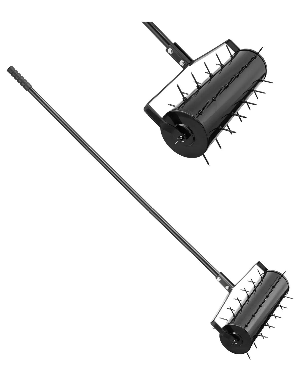 VEVOR Rolling Lawn Aerator 21" Heavy-Duty Manual Rolling Aerator Lawn Black