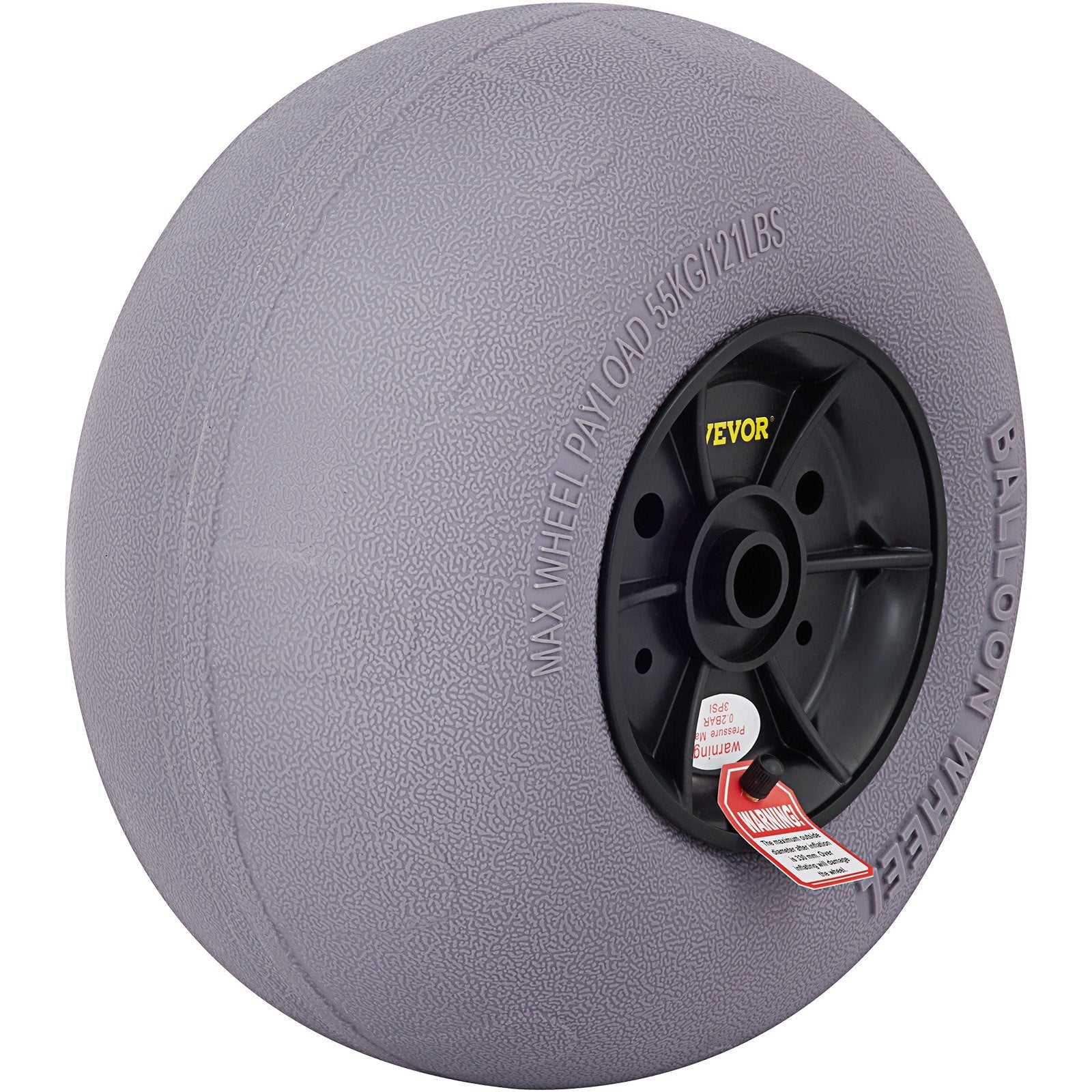 VEVOR Beach Balloon Wheels, 13" Replacement Sand Tires, TPU Cart Tires for Kayak Dolly, Canoe Cart and Buggy w/ Free Air Pump, 2-Pack 