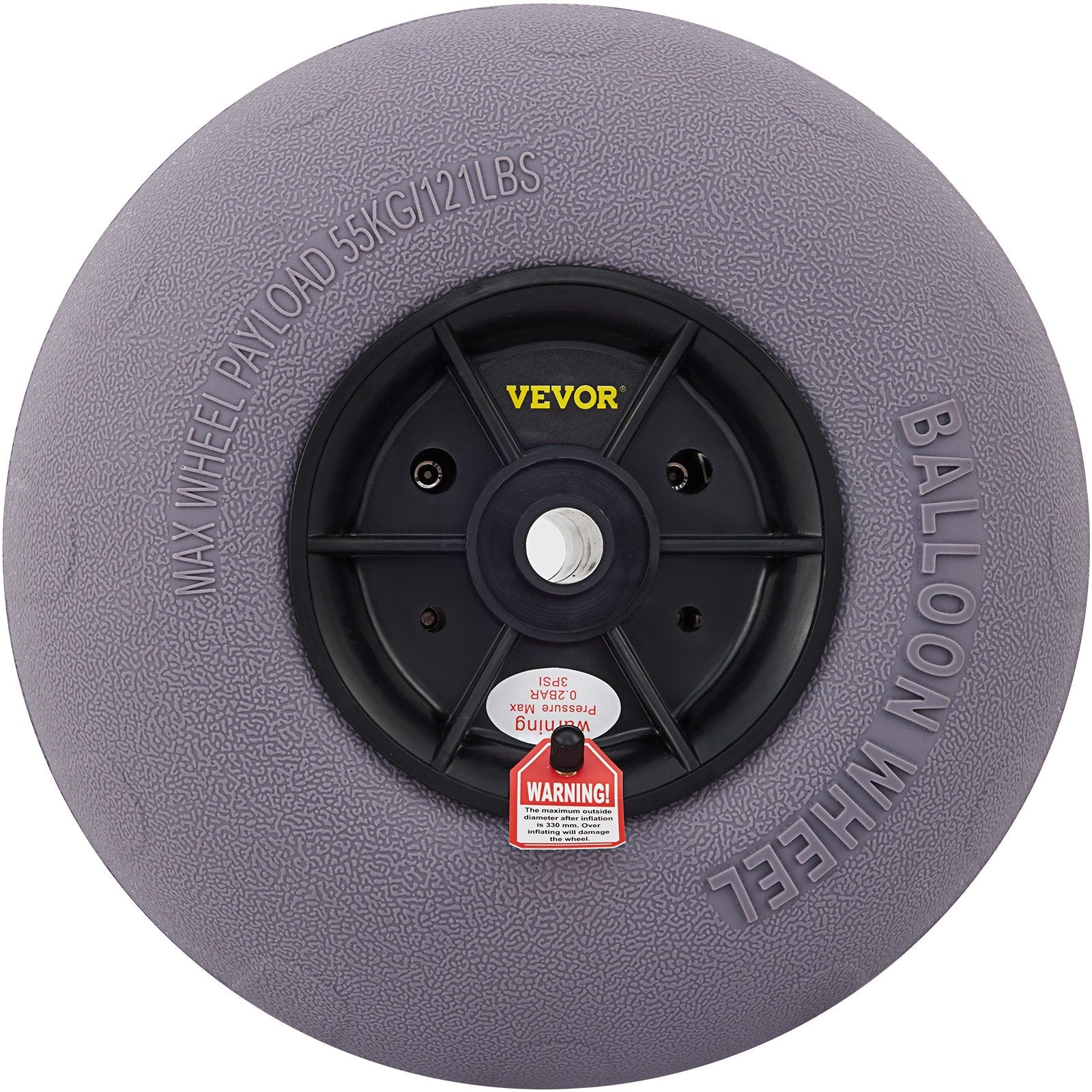 VEVOR Beach Balloon Wheels, 13" Replacement Sand Tires, TPU Cart Tires for Kayak Dolly, Canoe Cart and Buggy w/ Free Air Pump, 2-Pack 