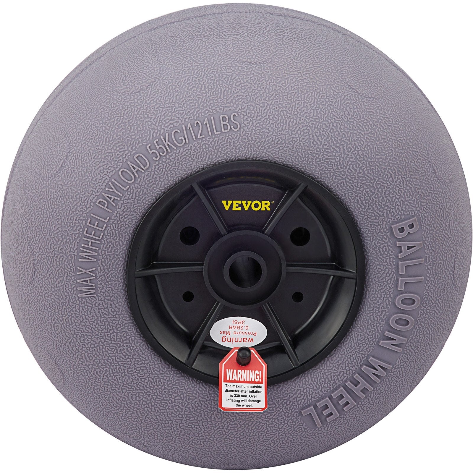 VEVOR Beach Balloon Wheels, 13" Replacement Sand Tires, TPU Cart Tires for Kayak Dolly, Canoe Cart and Buggy w/ Free Air Pump, 2-Pack 