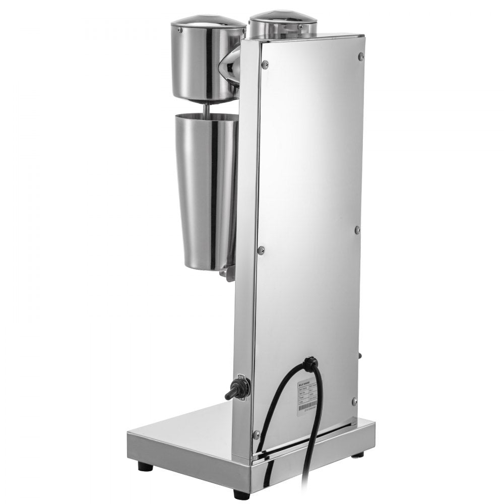 VEVOR Milkshake Maker Kit, Stainless Steel Electric Milkshake Maker, 180W Milkshake Machine, Double Head Classic Milkshake Maker with 800ml Cup, Silver Milkshake Maker Machine, 2 Speed Adjustable 