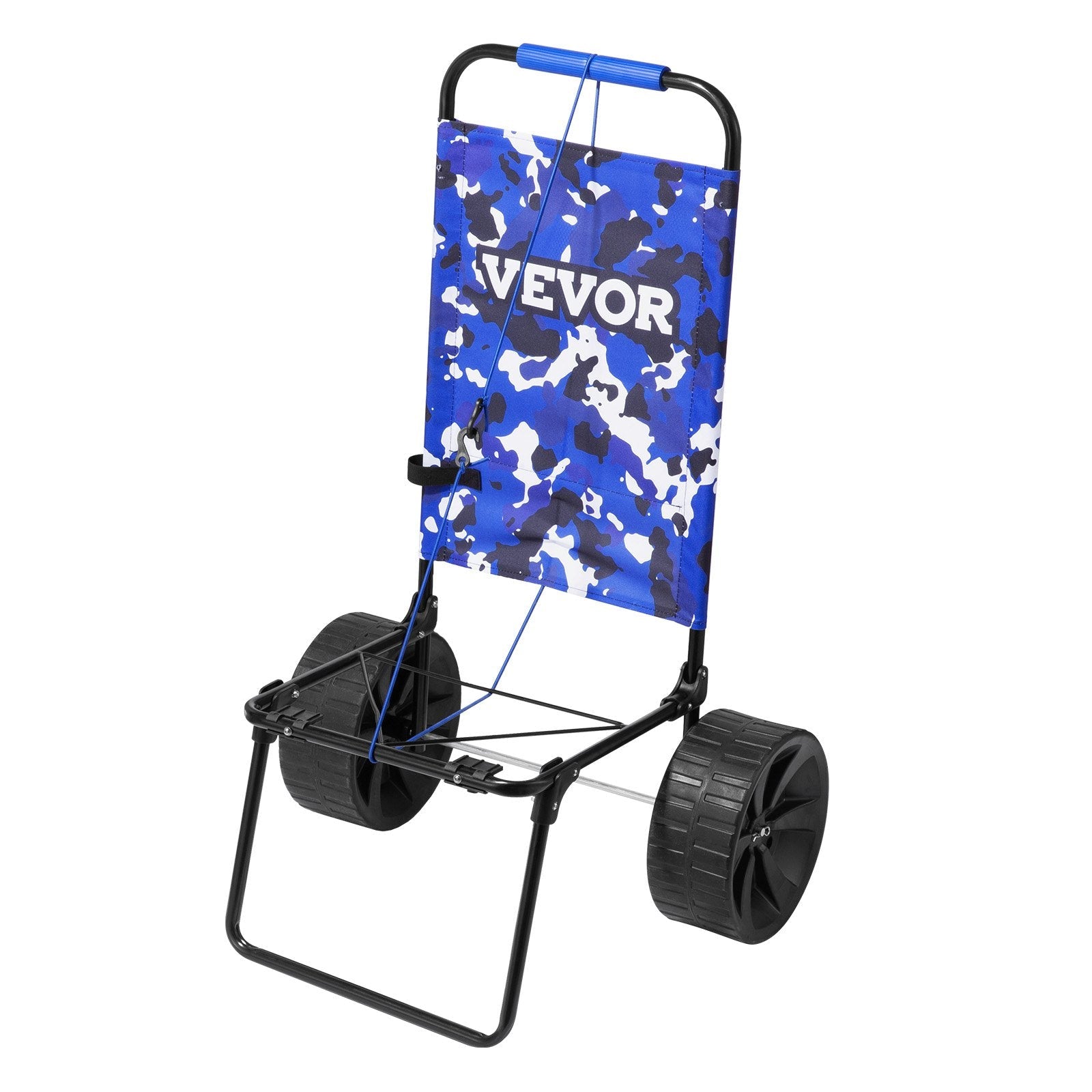 VEVOR Beach Dolly with Big Wheels for Sand, 15.4" x 15.7" Cargo Deck, w/ 10" PE Solid Wheels, 69LBS Loading Capacity Folding Sand Cart, Heavy Duty Cart for Picnic, Camping, Fishing, Beach, Gardening 