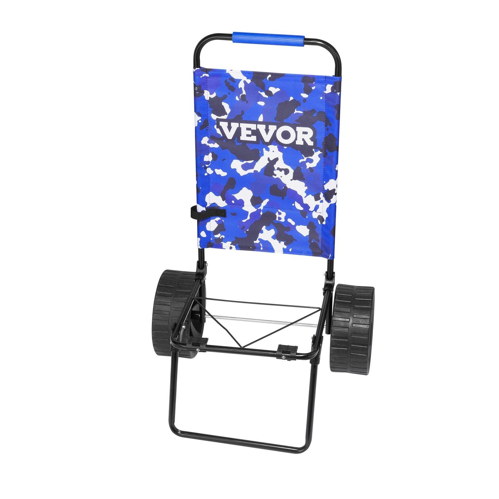 VEVOR Beach Dolly with Big Wheels for Sand, 15.4" x 15.7" Cargo Deck, w/ 10" PE Solid Wheels, 69LBS Loading Capacity Folding Sand Cart, Heavy Duty Cart for Picnic, Camping, Fishing, Beach, Gardening 