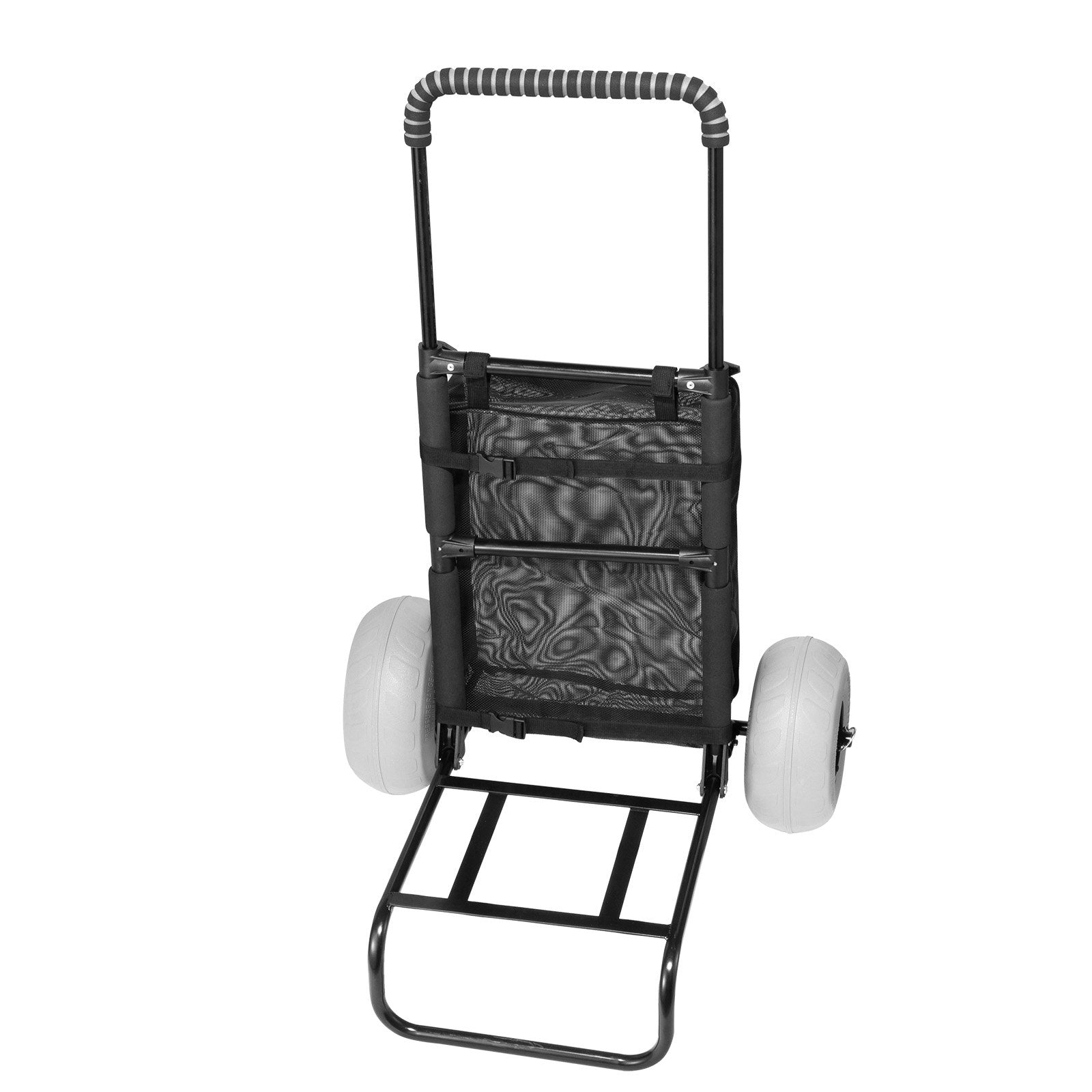 VEVOR Beach Dolly with Big Wheels for Sand, 20.1" x 14.6" Cargo Deck, w/ 9" Balloon Wheels, 165LBS Loading Capacity Folding Sand Cart & 27.2" to 44.9" Adjustable Height, Heavy Duty Cart for Beach 