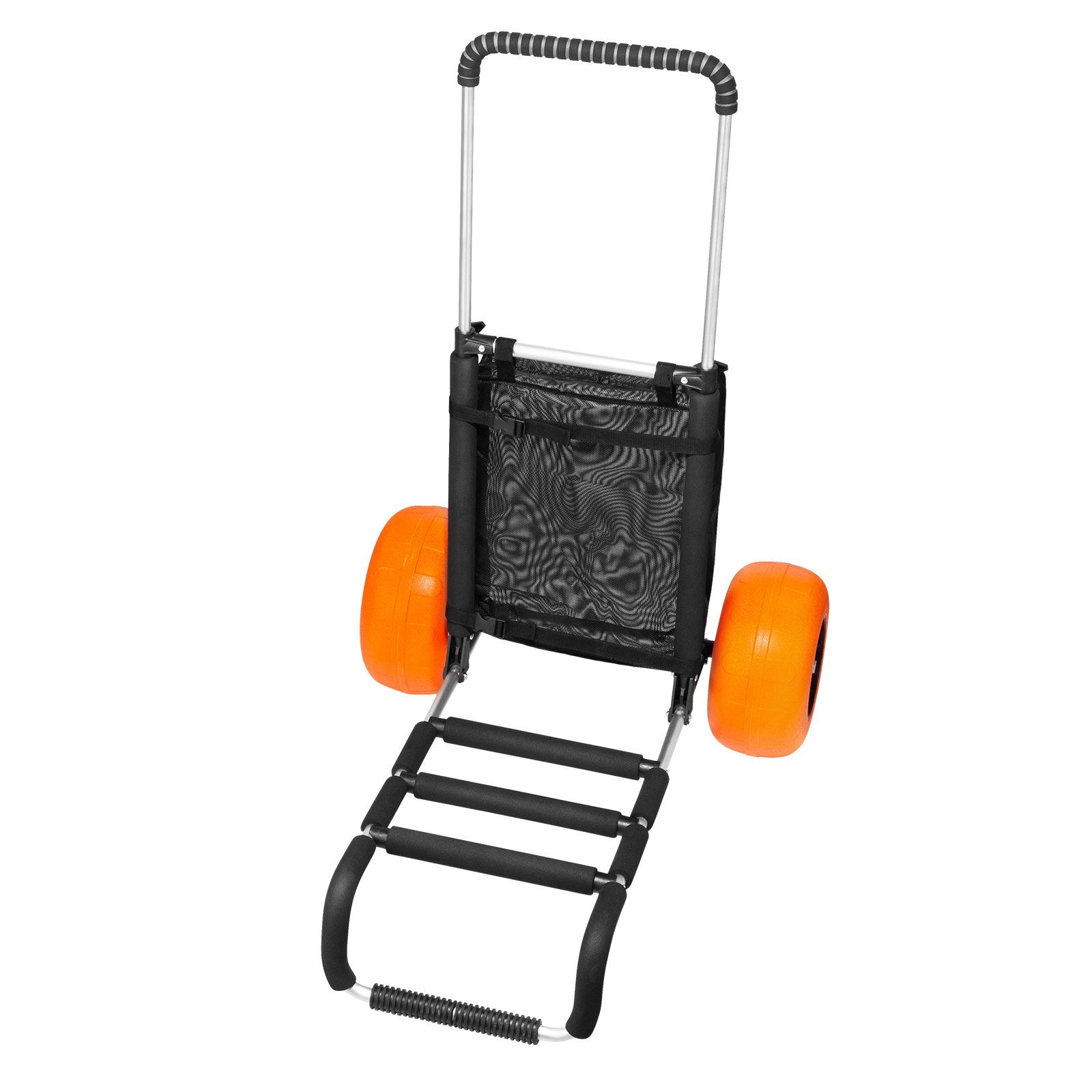 VEVOR Beach Dolly with Big Wheels for Sand, 29.9" x 15.4" Cargo Deck, w/ 12" Foam Wheels, 165LBS Loading Capacity Folding Sand Cart & 27" to 44.7" Adjustable Height, Heavy Duty Cart for Beach 