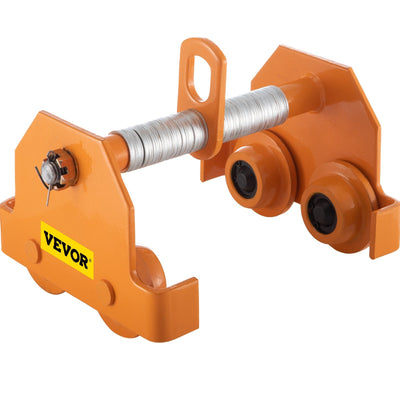 VEVOR Manual Trolley, 6600 LBS/3 Ton Load Capacity Beam Trolley 3.5-8 inch Adjustable Width Push Beam Track Roller Trolley Steel Powder Coating with Dual Wheels Garage Hoist for Straight Curved I Beam 