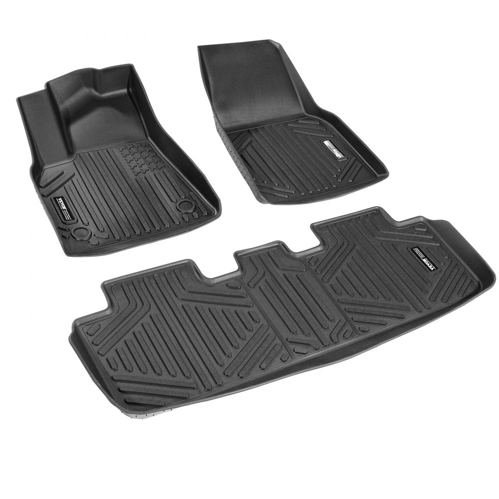 VEVOR Automotive Floor Mats Fits for Tesla Model Y 2021-2024 3 pcs TPE Liners 