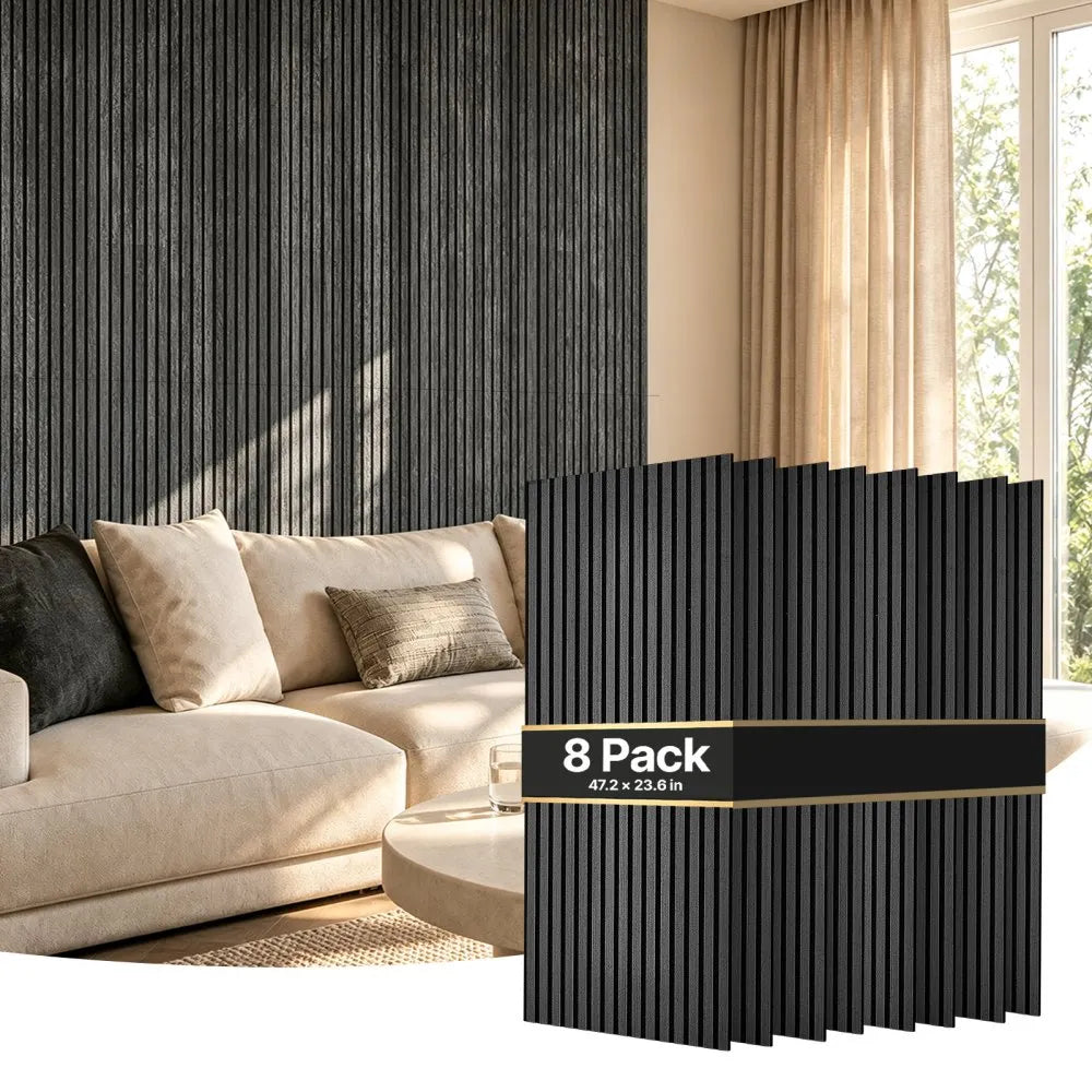 Wood Acoustic Slat Wall Panels – 8-Pack, 47.2" x 23.6"