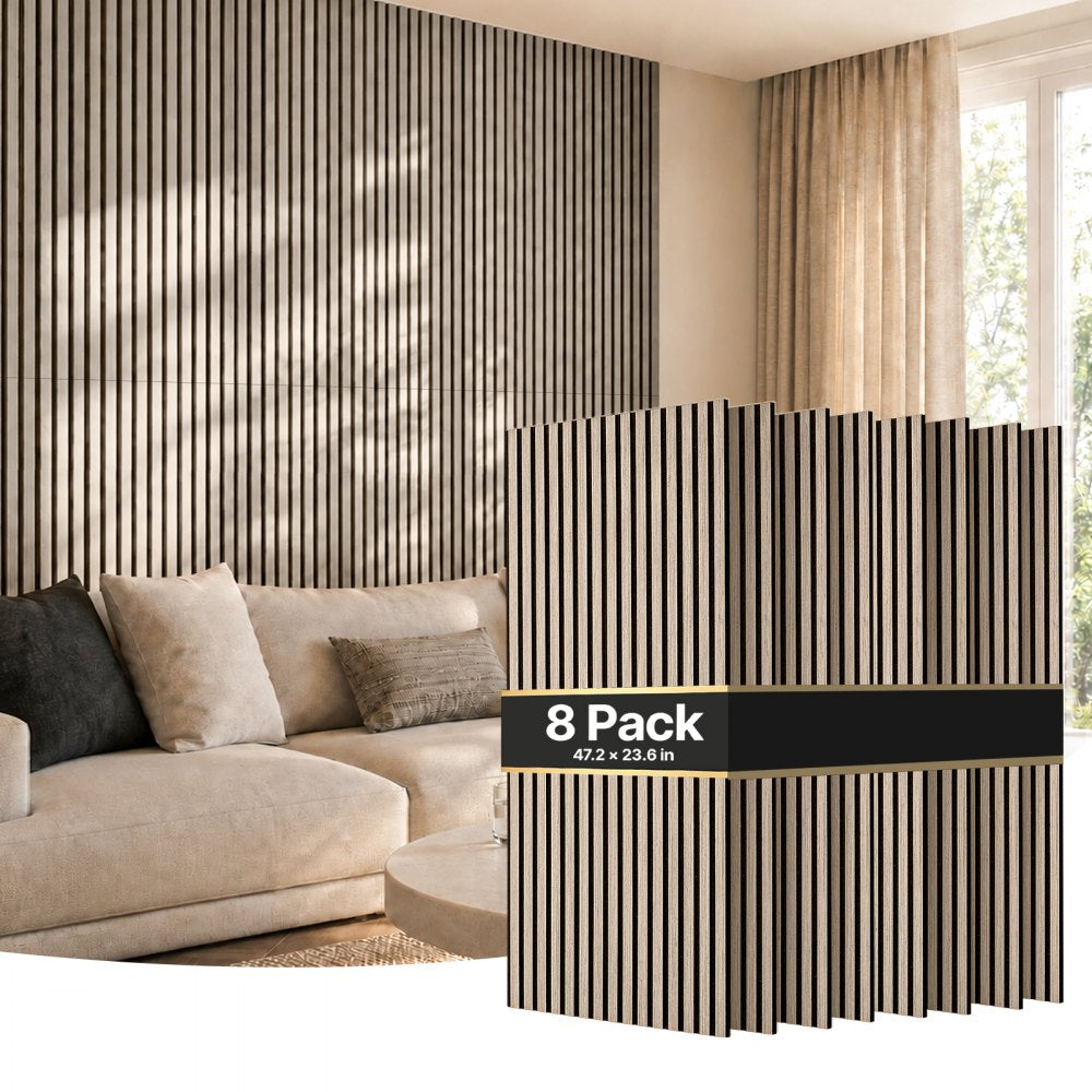 Wood Acoustic Slat Wall Panels – 8-Pack, 47.2" x 23.6"