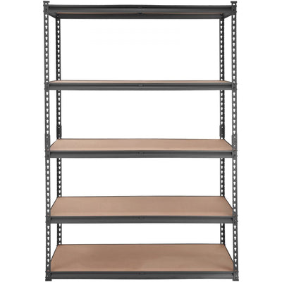 VEVOR Storage Shelving Unit, 5-Tier Adjustable, 2000 lbs Capacity, Heavy Duty Garage Shelves Metal Organizer Utility Rack, Black, 48" L x 24" W x 72" H for Kitchen Pantry Basement Bathroom Laundry 